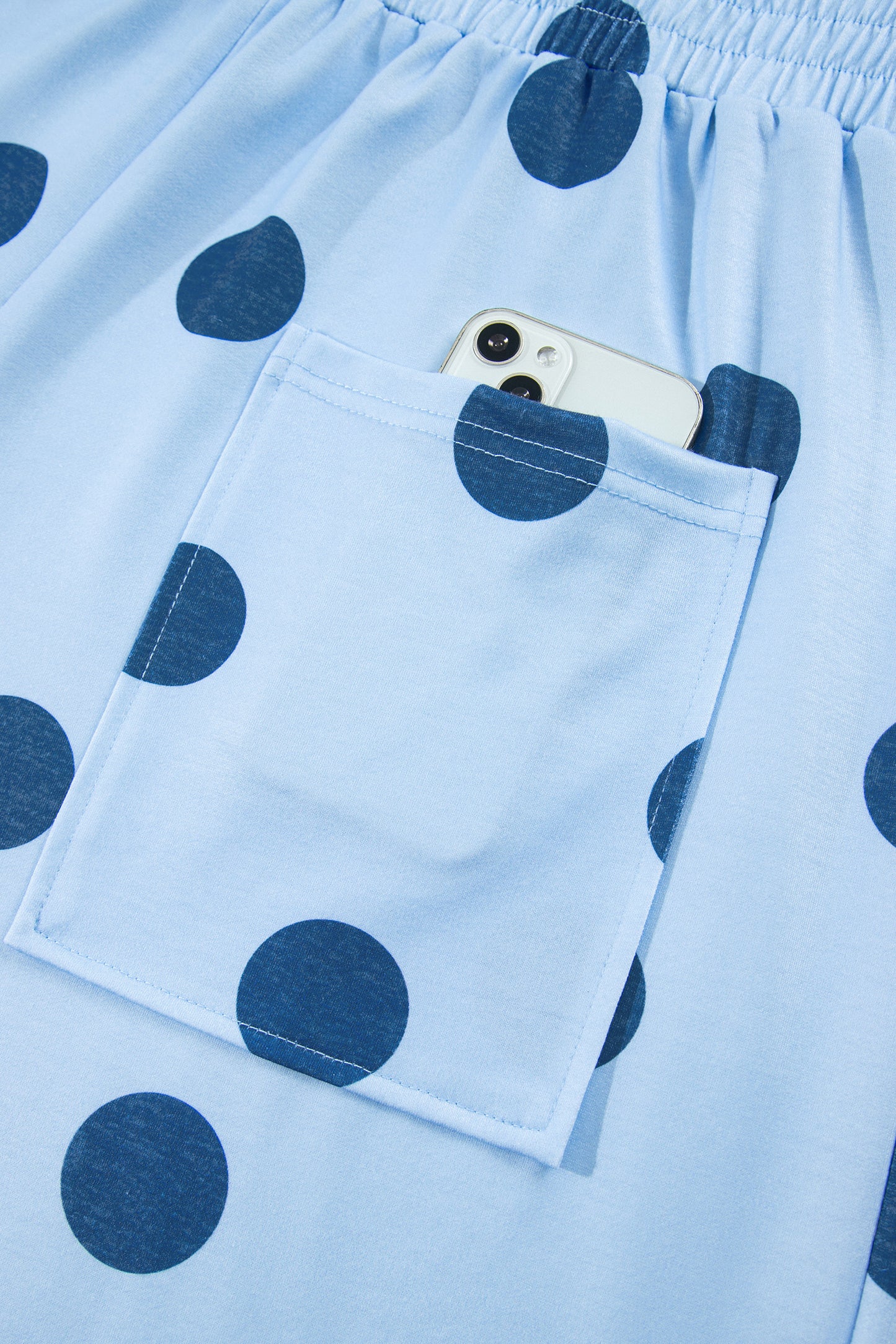 Khaki Polka Dot Elastic Waist Wide Leg Plus Size Pants-Plus Size/Plus Size Bottoms-[Adult]-[Female]-2022 Online Blue Zone Planet