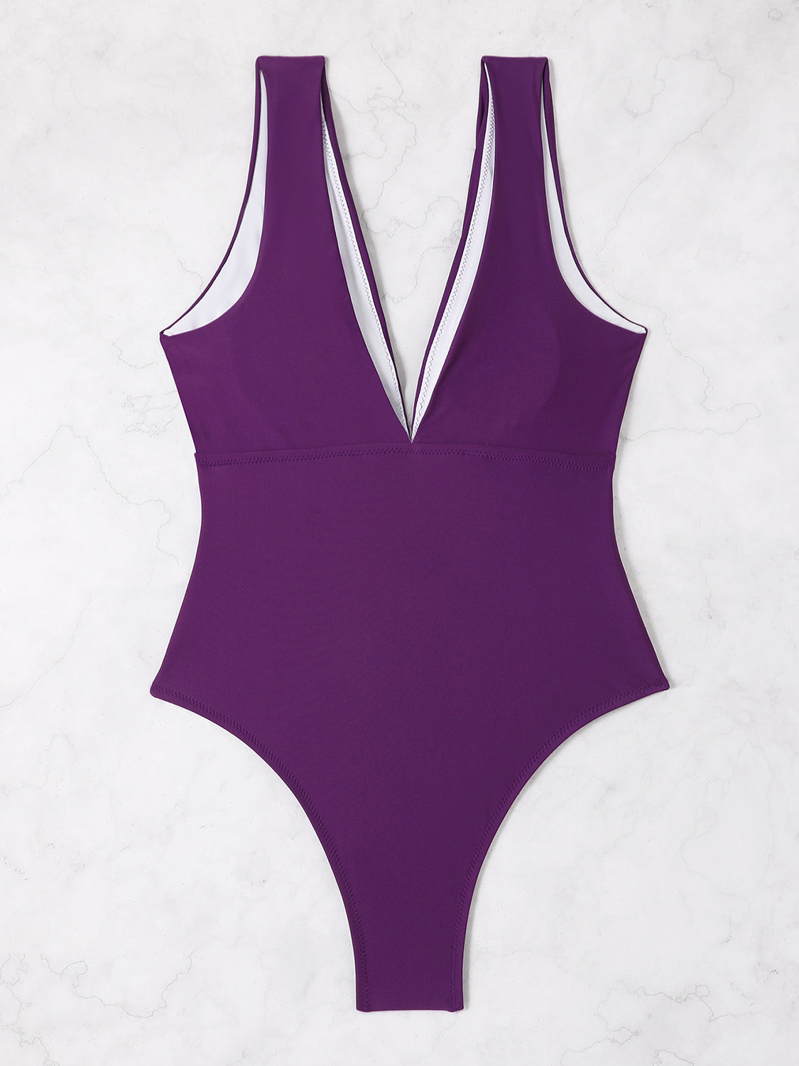 Plunge Wide Strap One-Piece Swimwear-TOPS / DRESSES-[Adult]-[Female]-2022 Online Blue Zone Planet