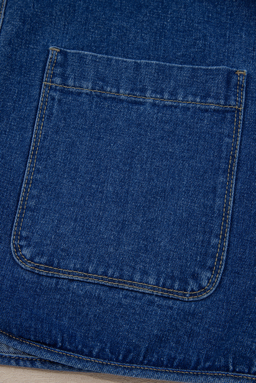 Sail Blue Vintage Fastening Big Patched Pockets Straight Cut Deep Wash Denim Jacket-Outerwear/Denim jackets-[Adult]-[Female]-2022 Online Blue Zone Planet