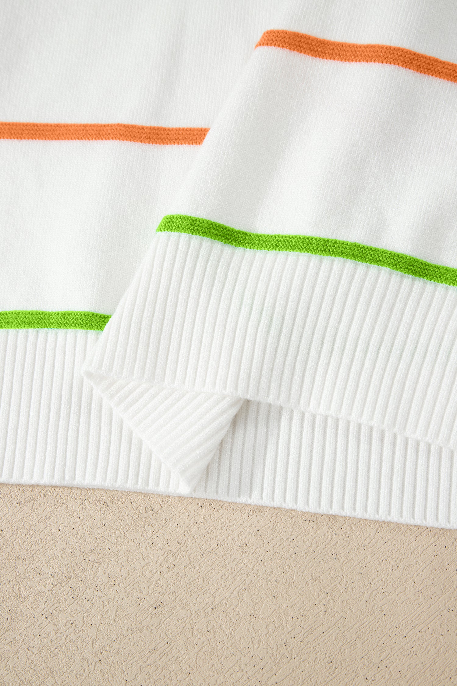 Green Stripe Round Neck Knitted Sweater Tank-TOPS / DRESSES-[Adult]-[Female]-2022 Online Blue Zone Planet