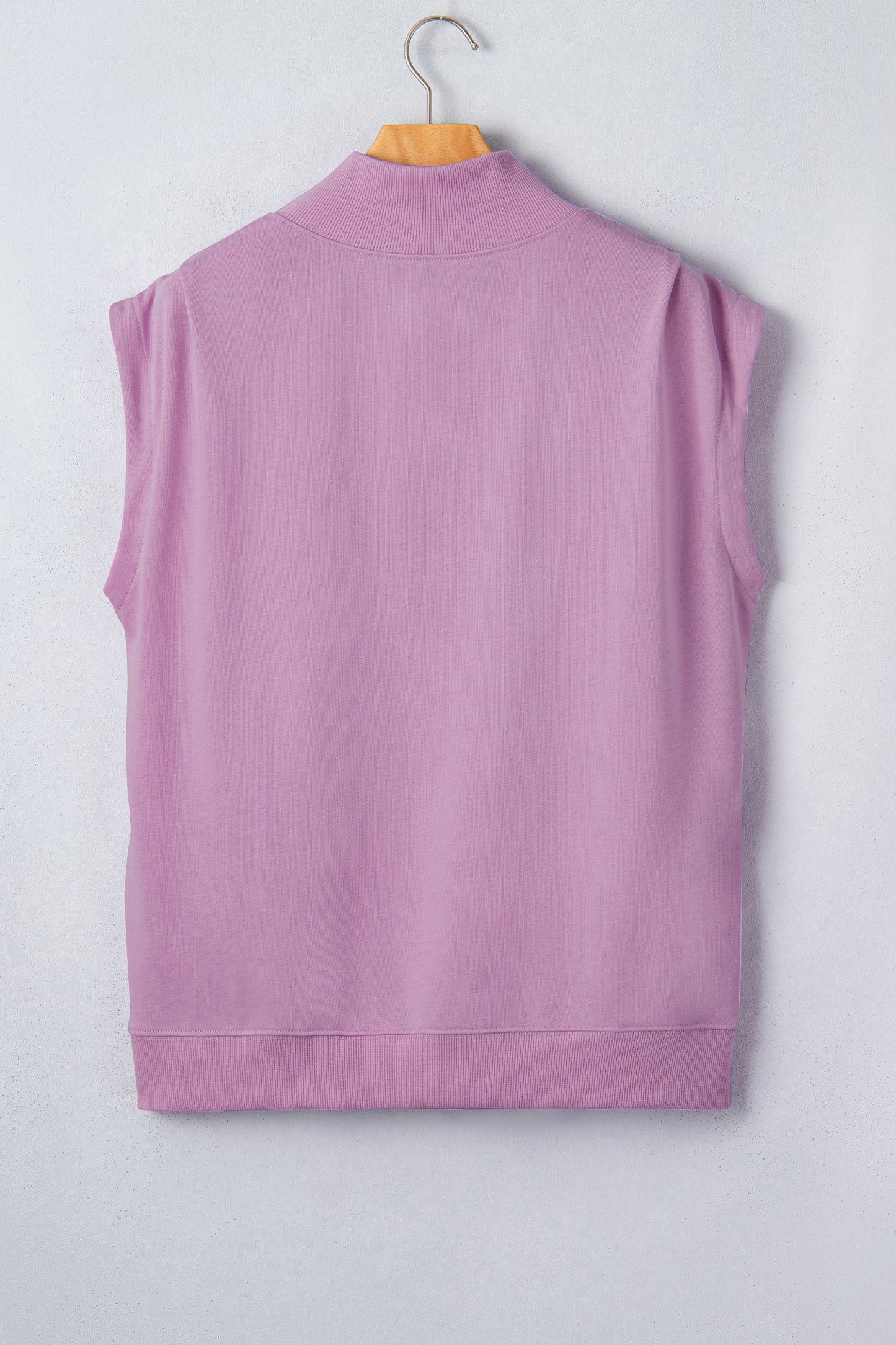 Phalaenopsis Solid Color High Neck Cap Sleeve Loose Top-Tops/Tops & Tees-[Adult]-[Female]-2022 Online Blue Zone Planet