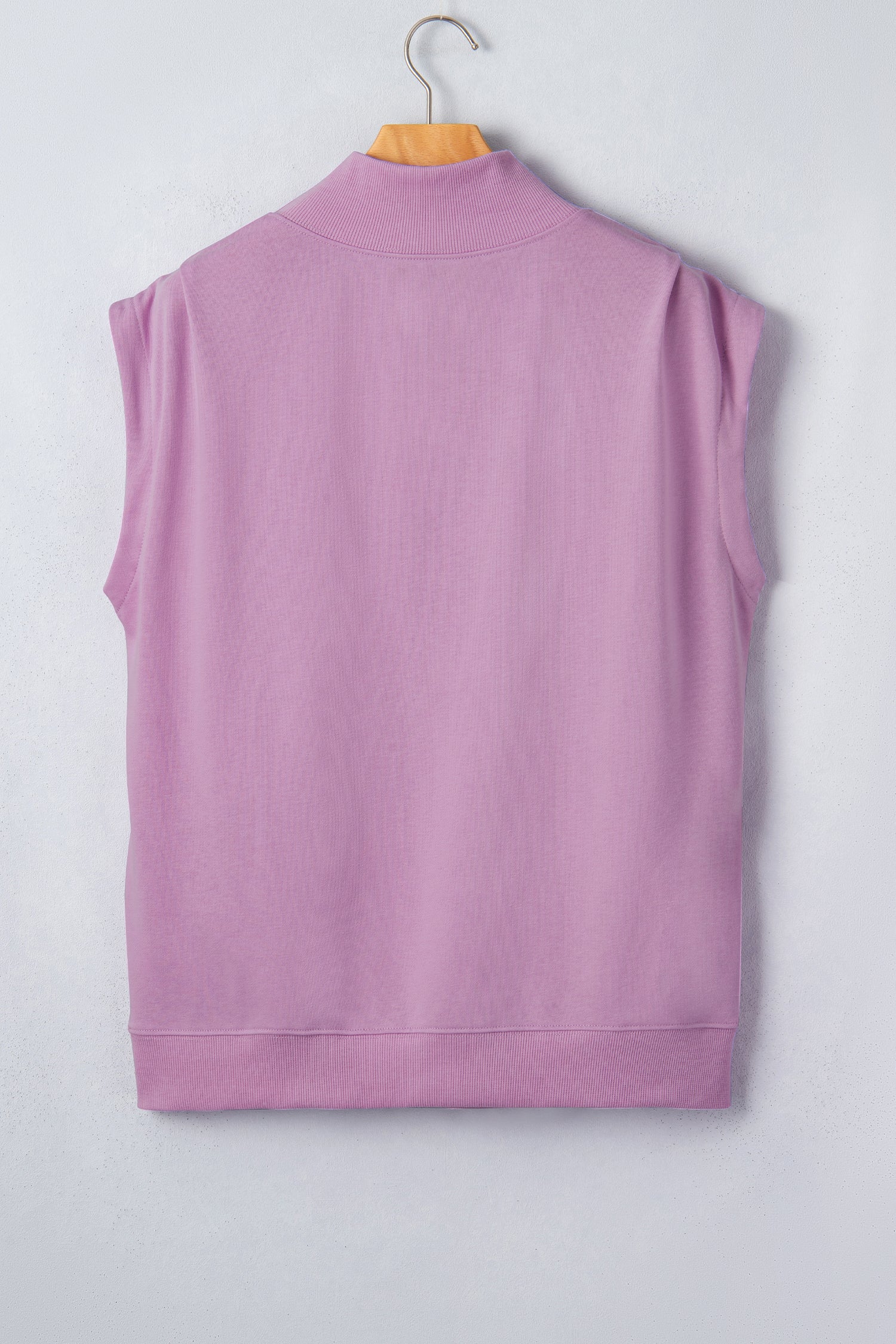 Phalaenopsis Solid Color High Neck Cap Sleeve Loose Top-Tops/Tops & Tees-[Adult]-[Female]-2022 Online Blue Zone Planet