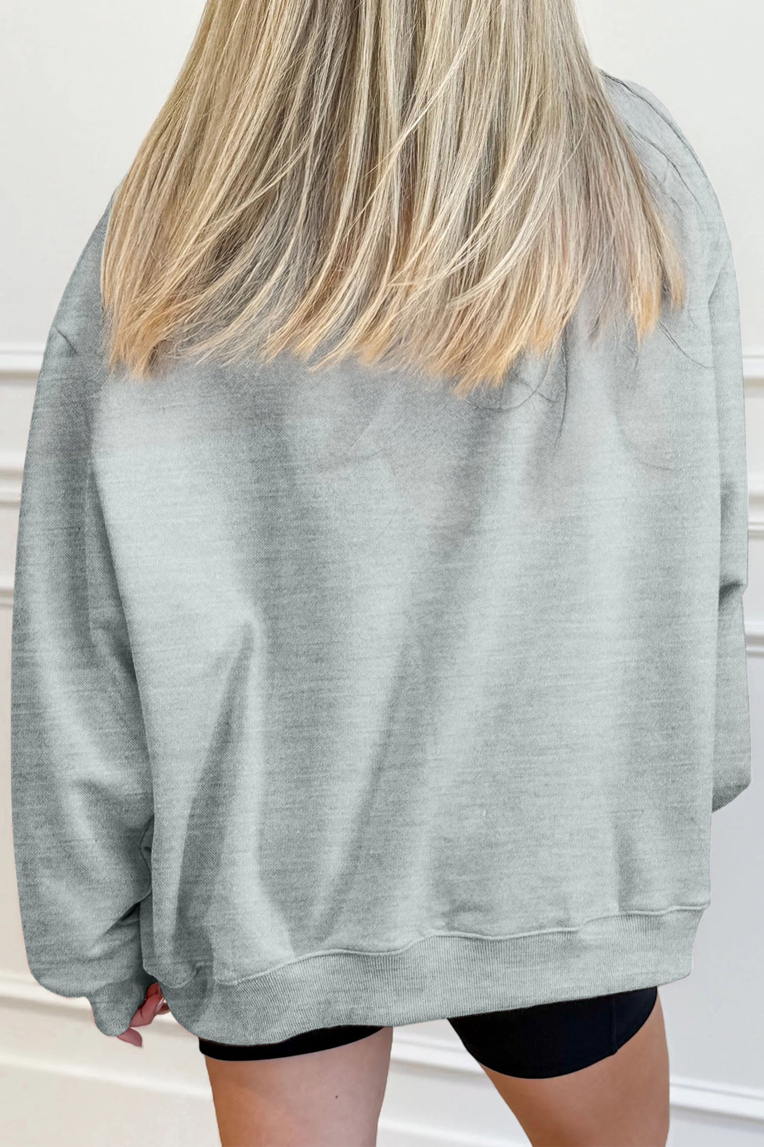 Gray Exposed Seam Mock Neck Western Print Duck Sweatshirt-Graphic/Graphic Sweatshirts-[Adult]-[Female]-2022 Online Blue Zone Planet