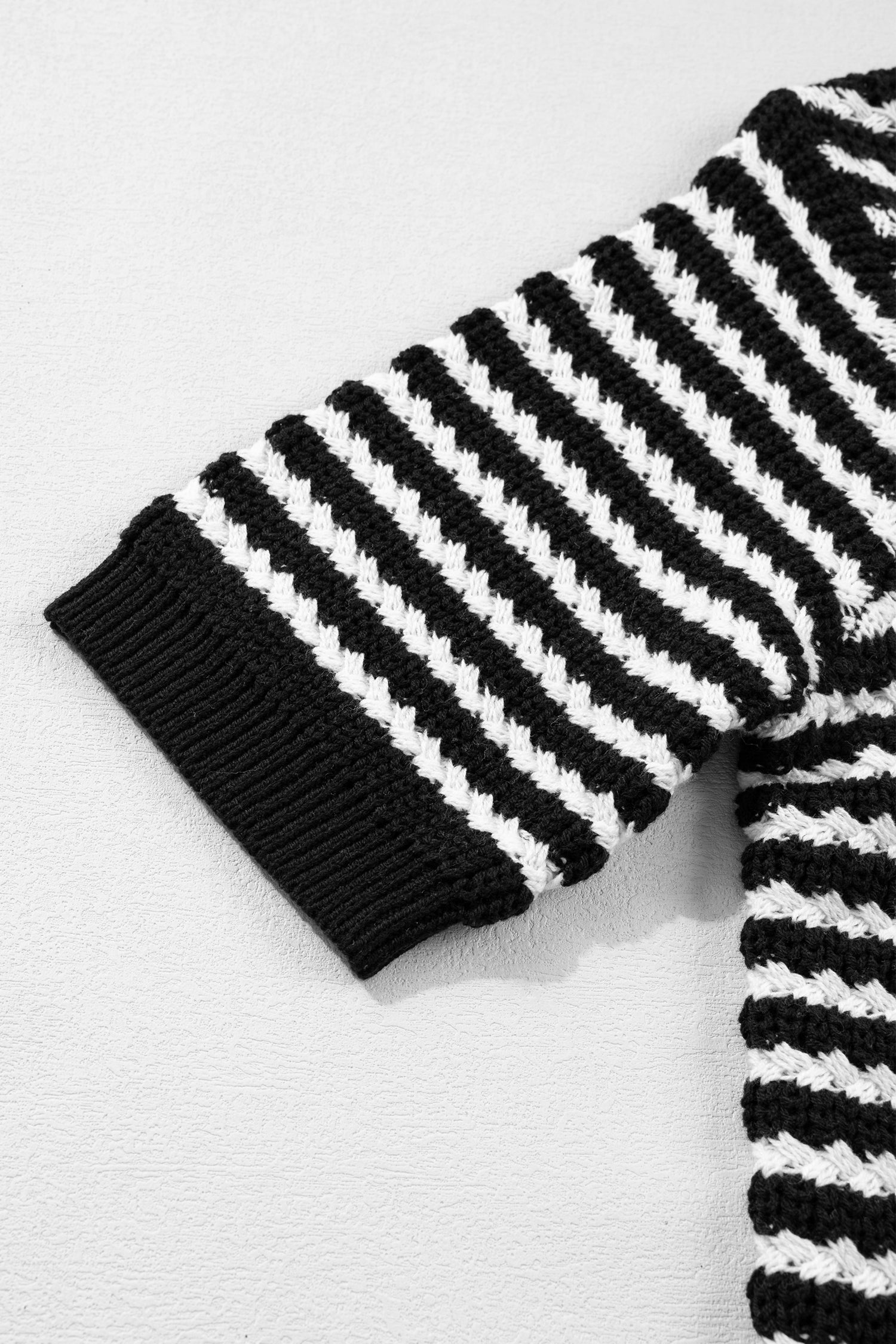 Black Stripe Short Sleeve Knit V Neck Bow Knot Sweater-TOPS / DRESSES-[Adult]-[Female]-2022 Online Blue Zone Planet
