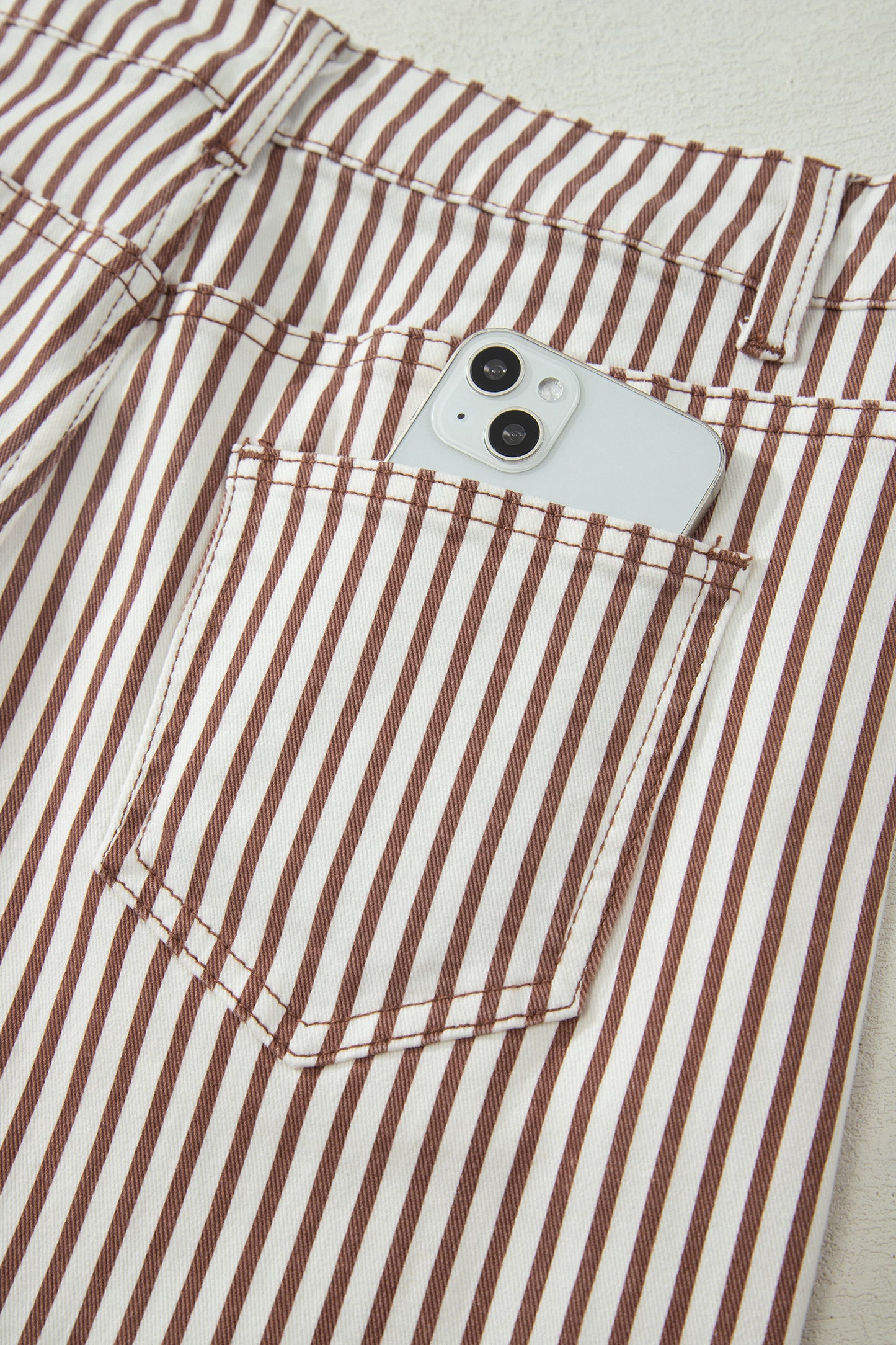 Brown Stripe Casual Barrel Jeans-Bottoms/Jeans-[Adult]-[Female]-2022 Online Blue Zone Planet