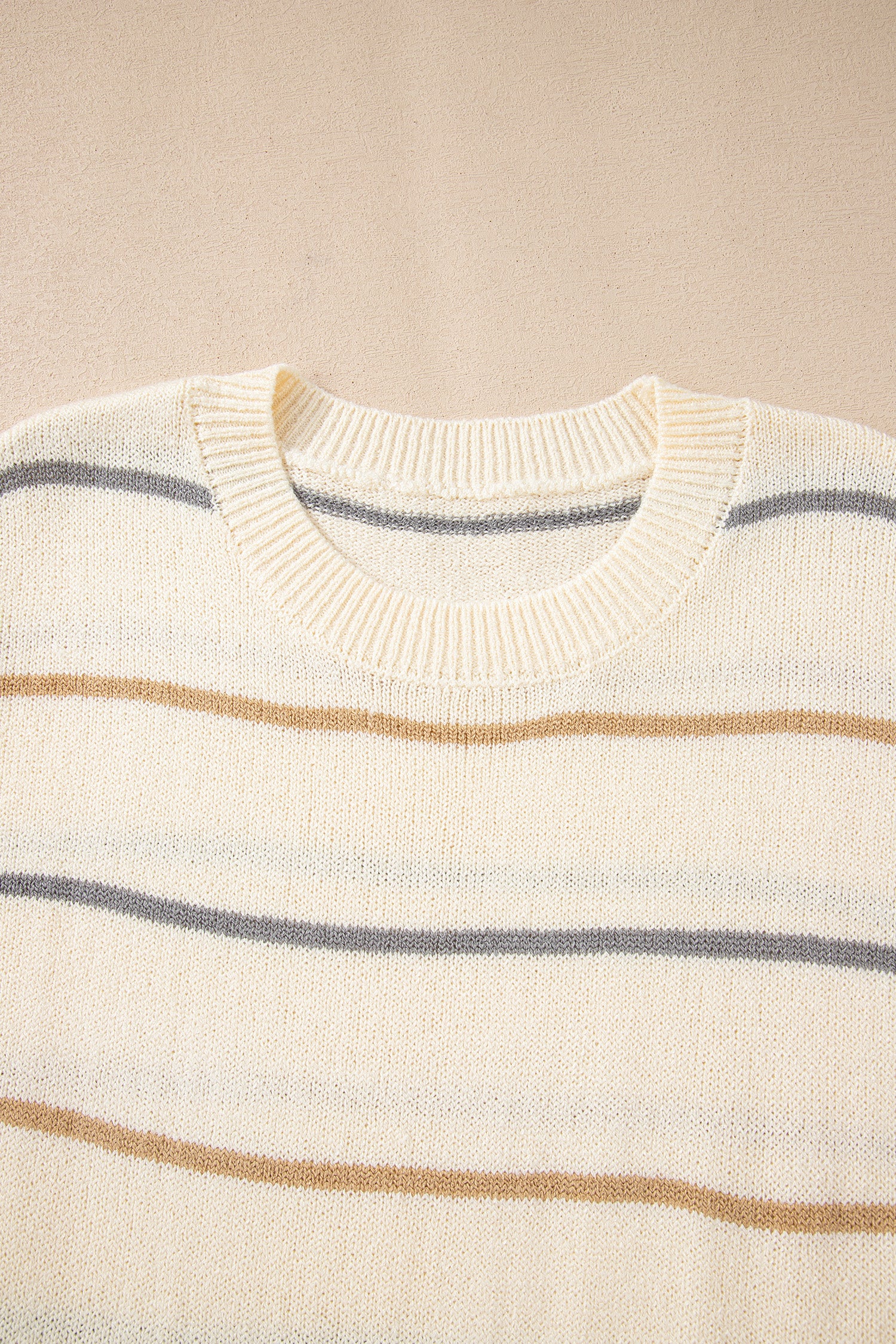 Multicolour Striped Print Drop Shoulder Shift Sweater Mini Dress-TOPS / DRESSES-[Adult]-[Female]-2022 Online Blue Zone Planet