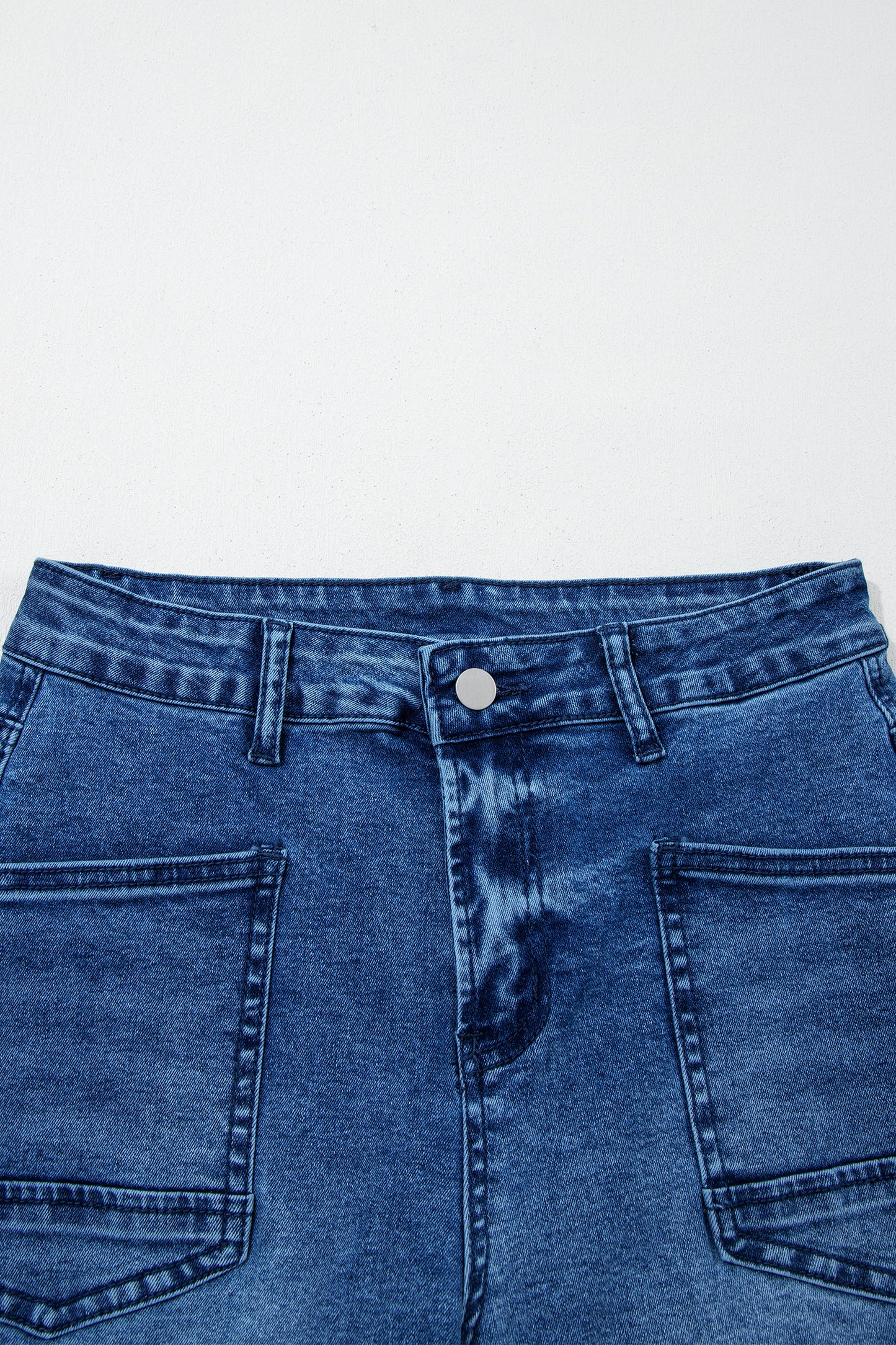 Sail Blue Frayed Cropped Straight Jeans-Bottoms/Jeans-[Adult]-[Female]-2022 Online Blue Zone Planet