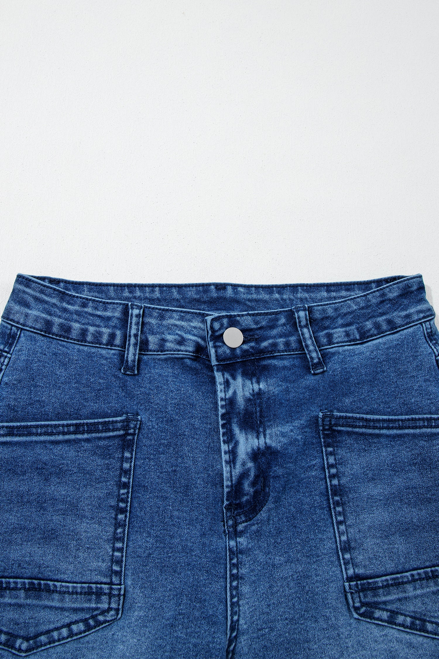 Sail Blue Frayed Cropped Straight Jeans-Bottoms/Jeans-[Adult]-[Female]-2022 Online Blue Zone Planet