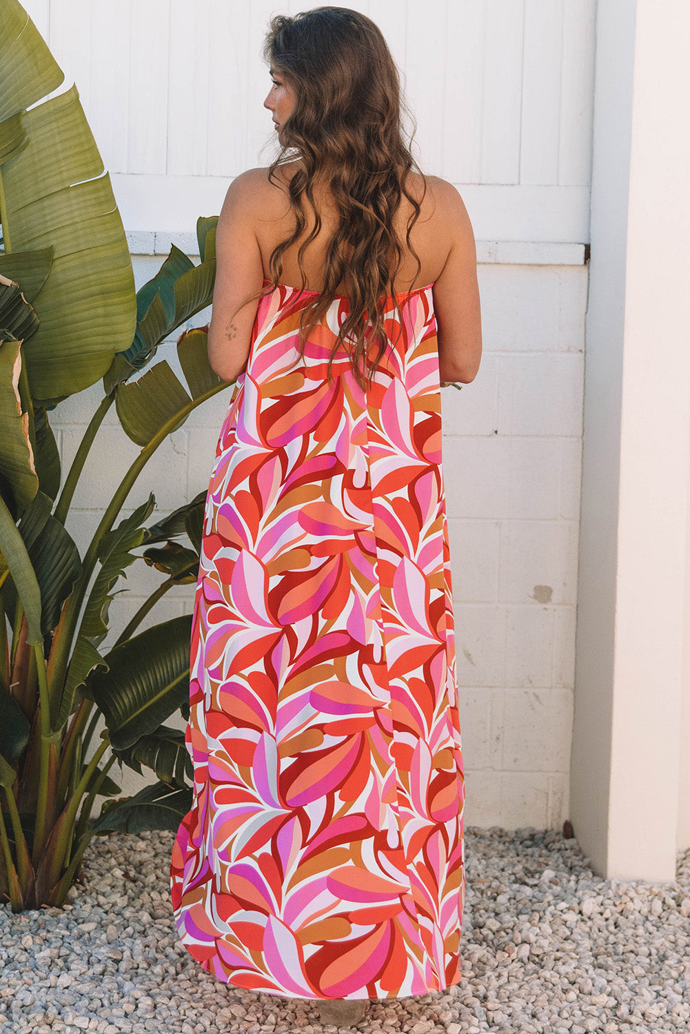 Blue Zone Planet | Rose Floral High Low Bandeau Vacay Dress-TOPS / DRESSES-[Adult]-[Female]-2022 Online Blue Zone Planet