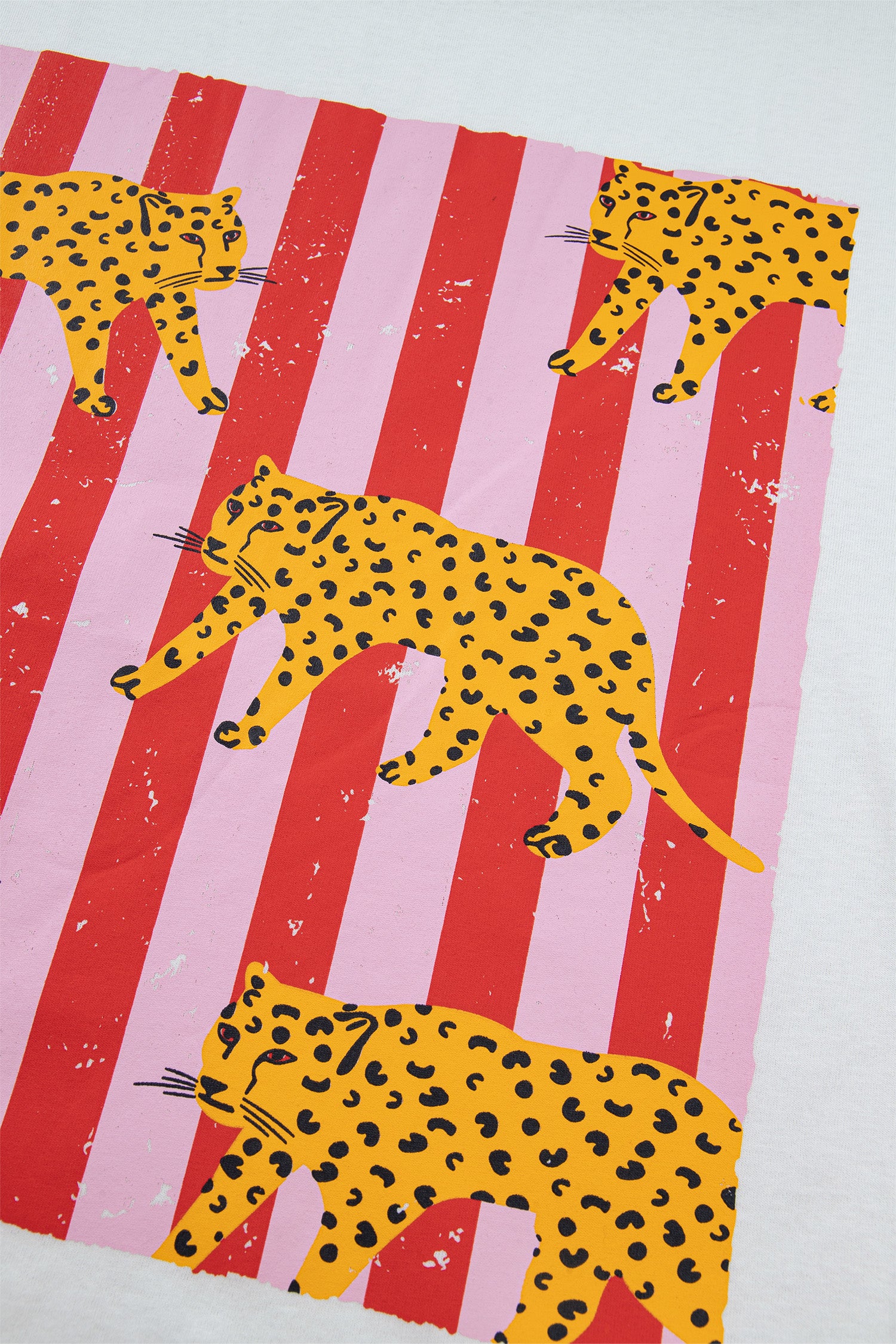 White Cheetah Striped Print Retro Fashion Graphic Tee-Tops/Tops & Tees-[Adult]-[Female]-2022 Online Blue Zone Planet