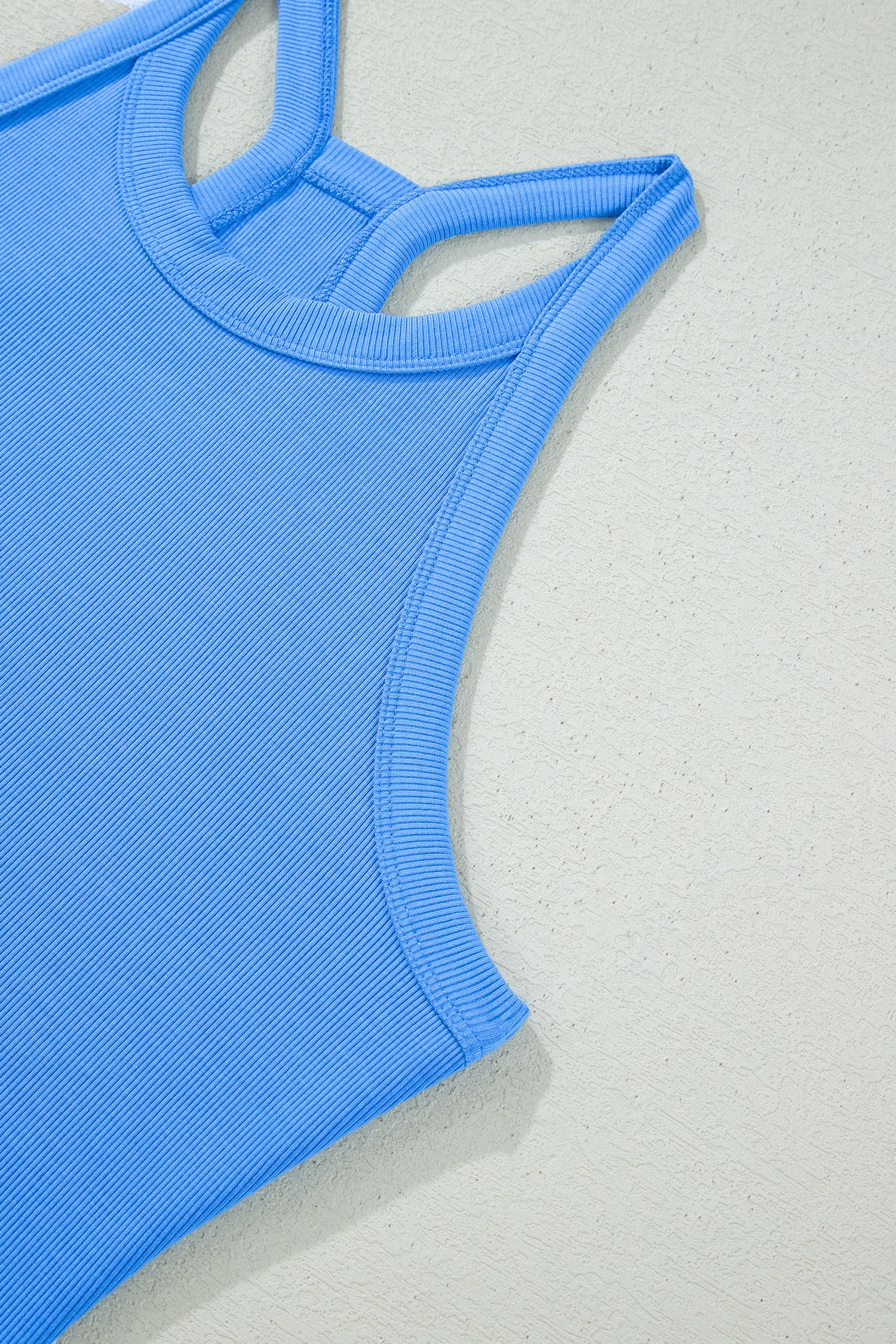 Sachet Pink Slim Tank Top Elastic High Waist Shorts 2pcs Outfit-Two Piece Sets/Short Sets-[Adult]-[Female]-2022 Online Blue Zone Planet