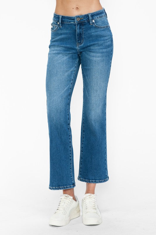 Blue Zone Planet | bytos Full Size Cat's Whiskers Mid Rise Ankle Jeans-BOTTOMS SIZES SMALL MEDIUM LARGE-[Adult]-[Female]-Medium-1(25)-2022 Online Blue Zone Planet