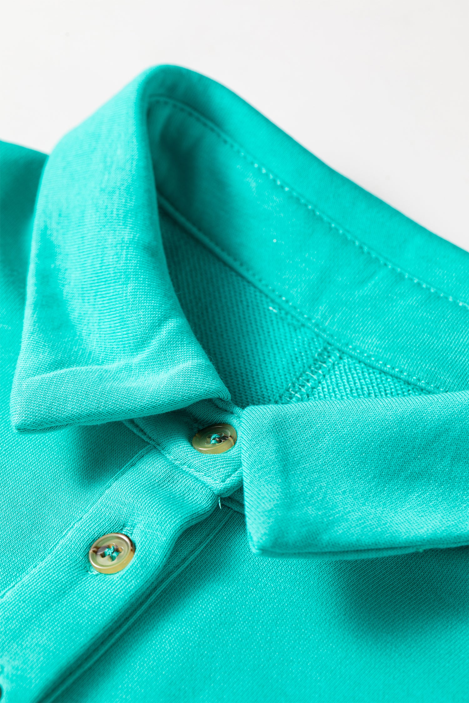 Sea Green Relaxed Fit Polo T Shirt Dress-TOPS / DRESSES-[Adult]-[Female]-2022 Online Blue Zone Planet