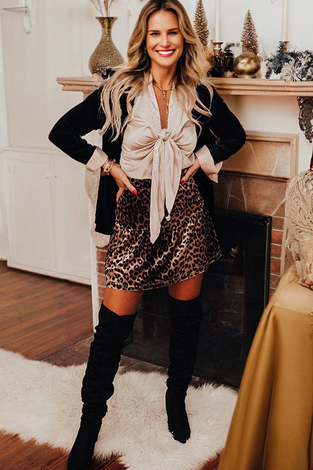 Brown Leopard Tiered Patchwork Hot Mini Skirt-Bottoms/Skirts & Petticoat-[Adult]-[Female]-2022 Online Blue Zone Planet