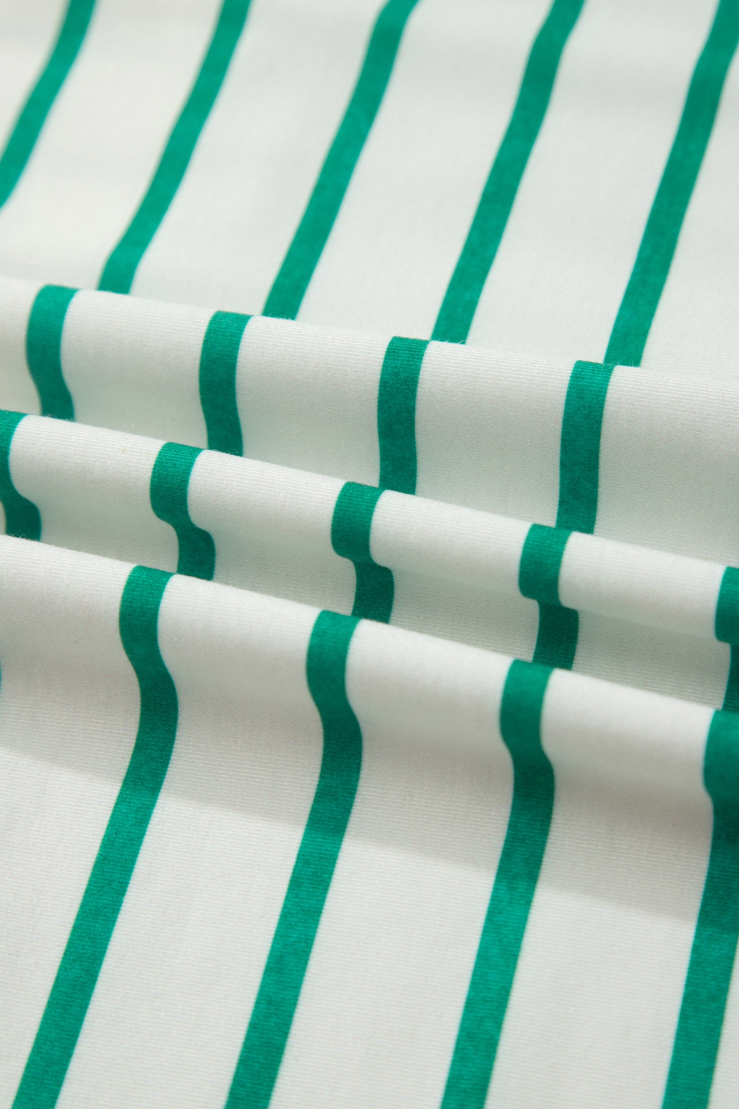 Green Stripe Colorblock 3/4 Sleeve Loose T Shirt-Tops/Tops & Tees-[Adult]-[Female]-2022 Online Blue Zone Planet