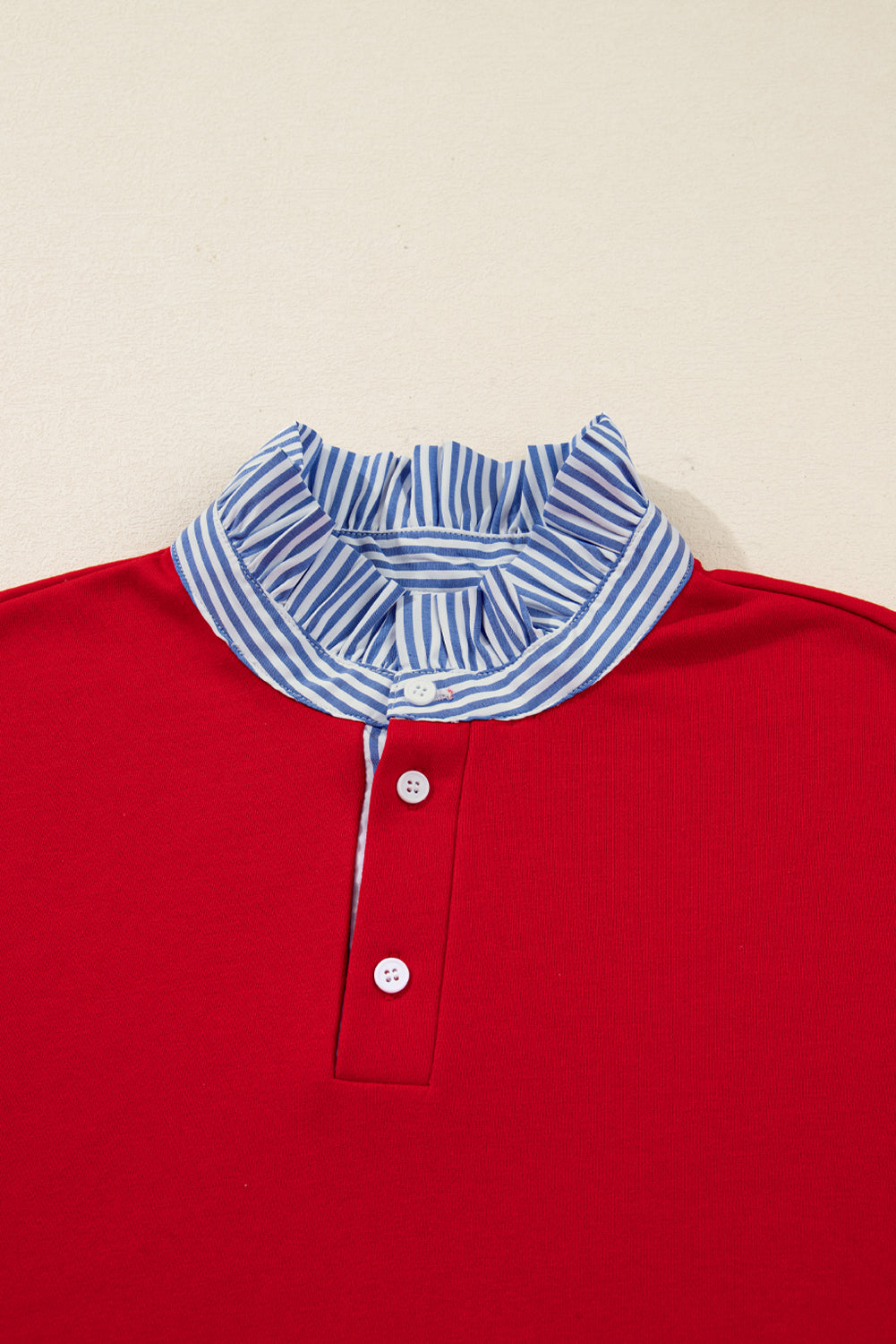 Racing Red Striped Collar Patchwork Satin Bow Sweatshirt and Shorts Set-Two Piece Sets/Short Sets-[Adult]-[Female]-2022 Online Blue Zone Planet