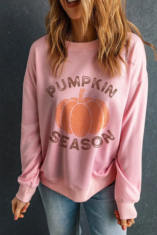 Graphic Round Neck Long Sleeve Sweatshirt-TOPS / DRESSES-[Adult]-[Female]-Blush Pink-S-2022 Online Blue Zone Planet