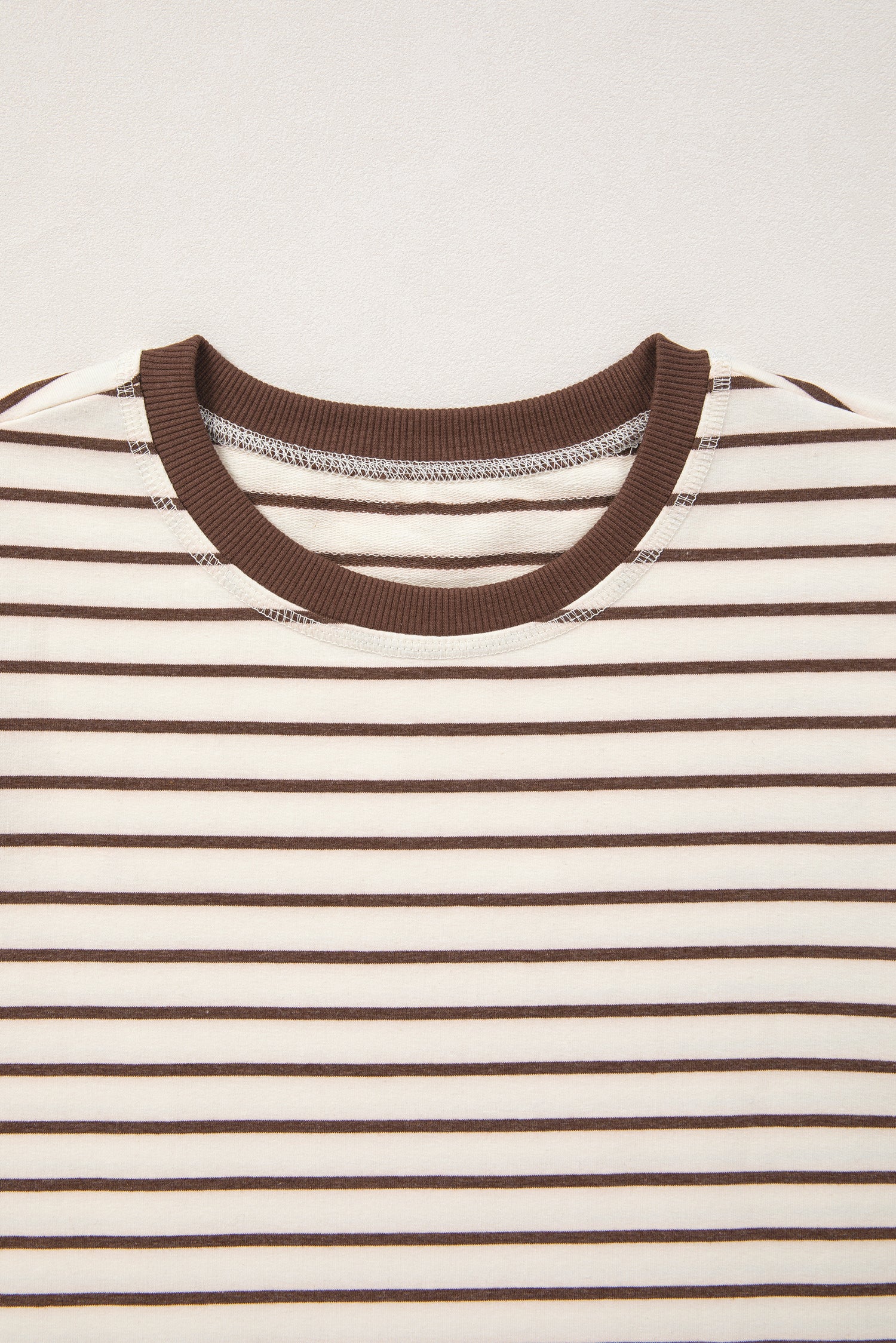 Brown Stripe Ribbed Round Neck Trim Loose Tank Top-Tops/Tank Tops-[Adult]-[Female]-2022 Online Blue Zone Planet