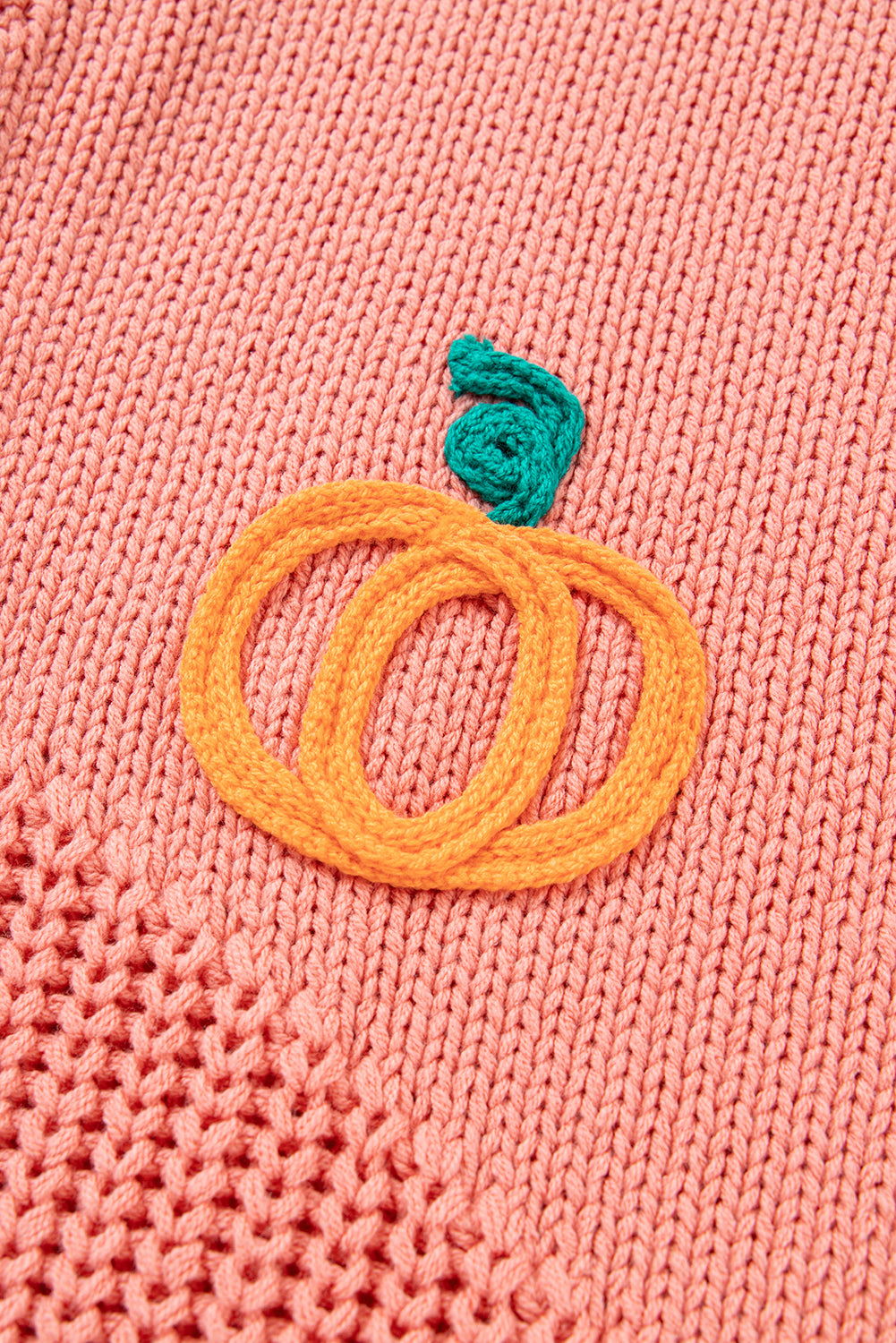 Blossom Pumpkin Embroidered Thanksgiving Holiday Sweater-Sweaters & Cardigans/Sweaters-[Adult]-[Female]-2022 Online Blue Zone Planet