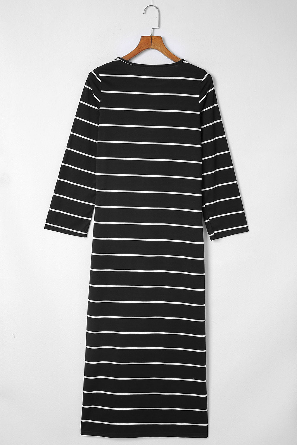 Blue Zone Planet | Apricot Striped Casual Slit Long Dress-TOPS / DRESSES-[Adult]-[Female]-2022 Online Blue Zone Planet