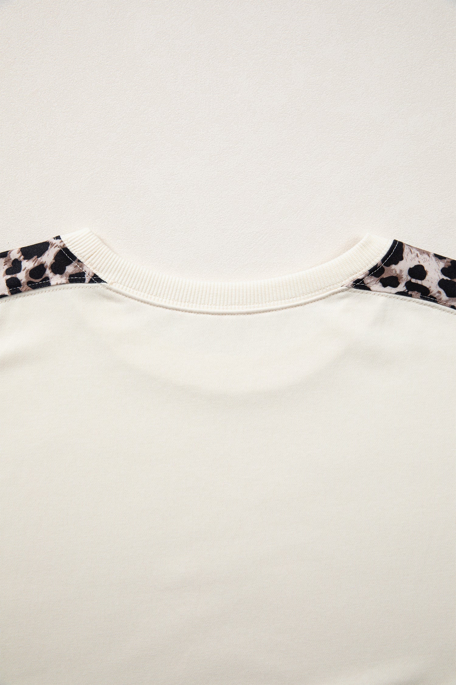 Beige Leopard Block Patchwork Uneven Hem Short Sleeve Top-Tops/Tops & Tees-[Adult]-[Female]-2022 Online Blue Zone Planet