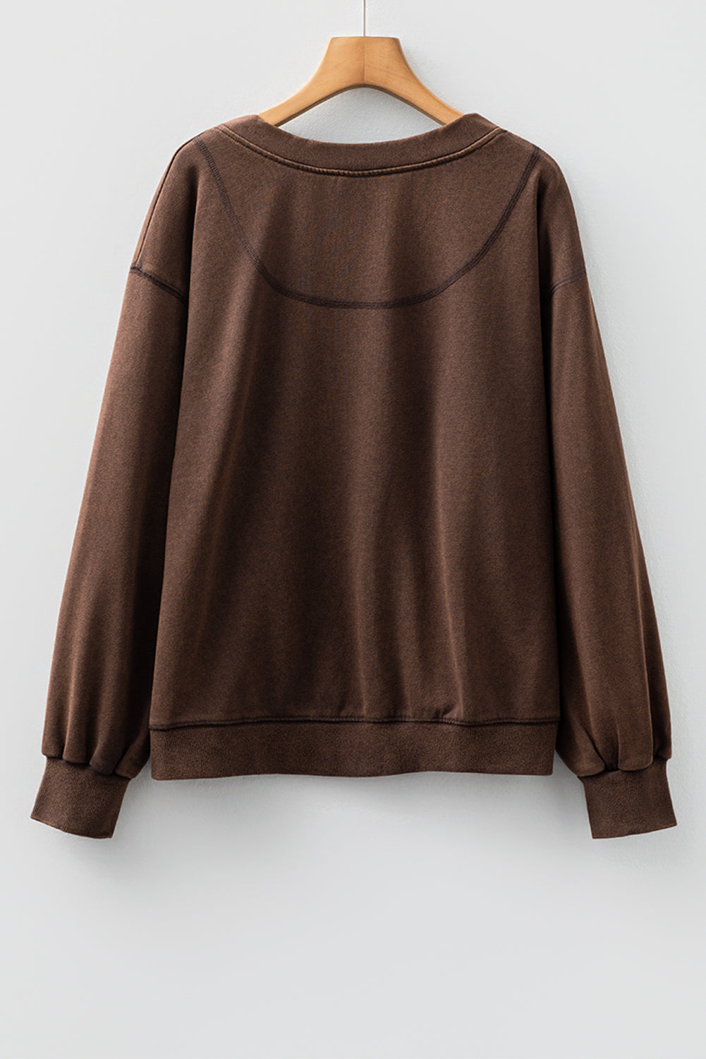 Coffee Button Front V Neck Casual Cardigan-TOPS / DRESSES-[Adult]-[Female]-2022 Online Blue Zone Planet
