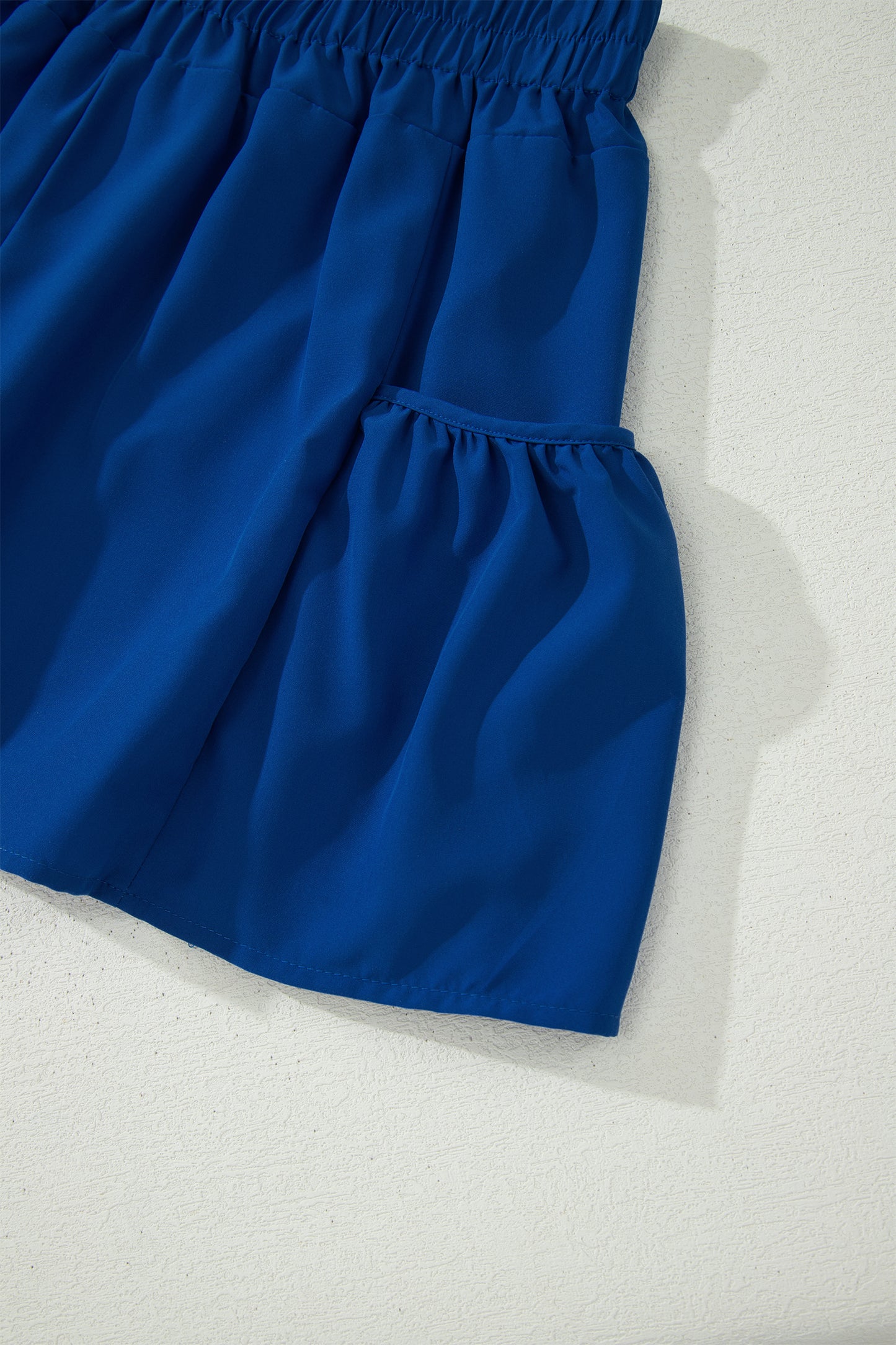 Dark Blue Ribbed Slim Tank Pocketed Wide Leg Shorts Set-Two Piece Sets/Short Sets-[Adult]-[Female]-2022 Online Blue Zone Planet