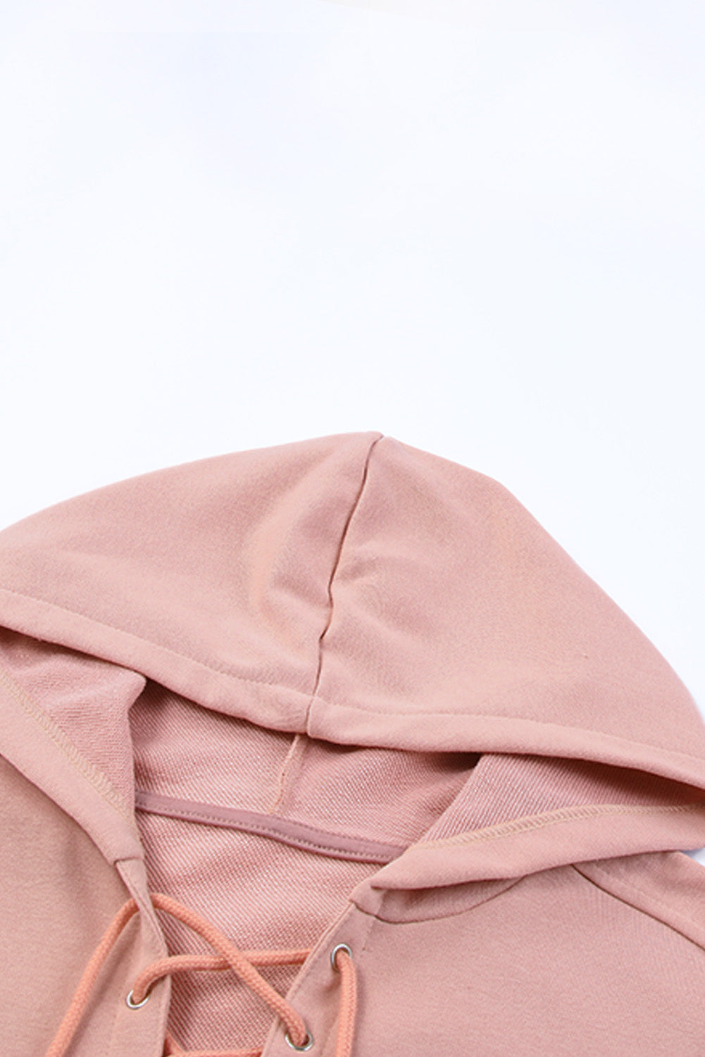 Lace Up Long Sleeve Hoodie-TOPS / DRESSES-[Adult]-[Female]-2022 Online Blue Zone Planet