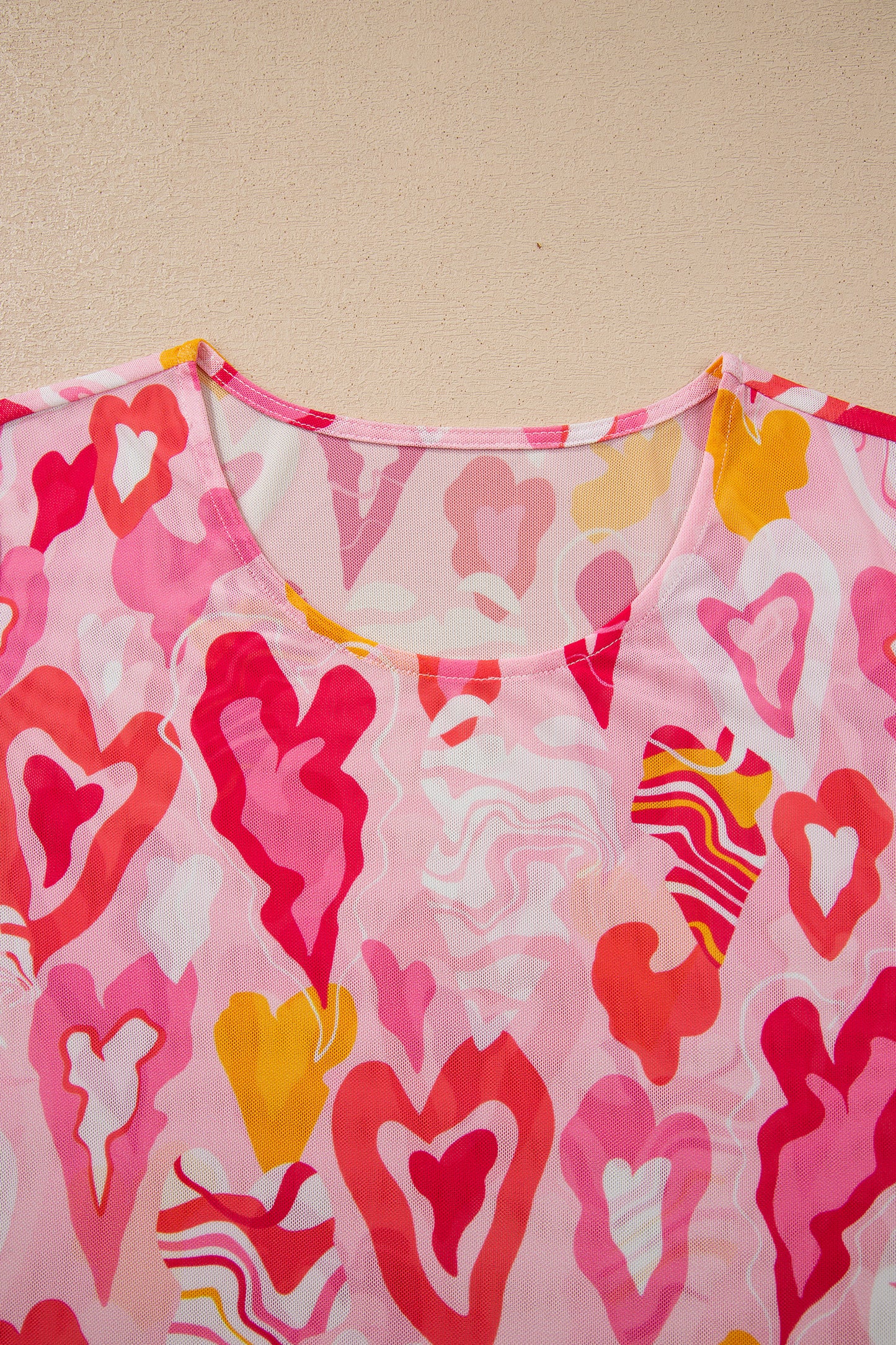 Rose Valentine Heart Mesh Long Sleeve Top-Tops/Long Sleeve Tops-[Adult]-[Female]-2022 Online Blue Zone Planet