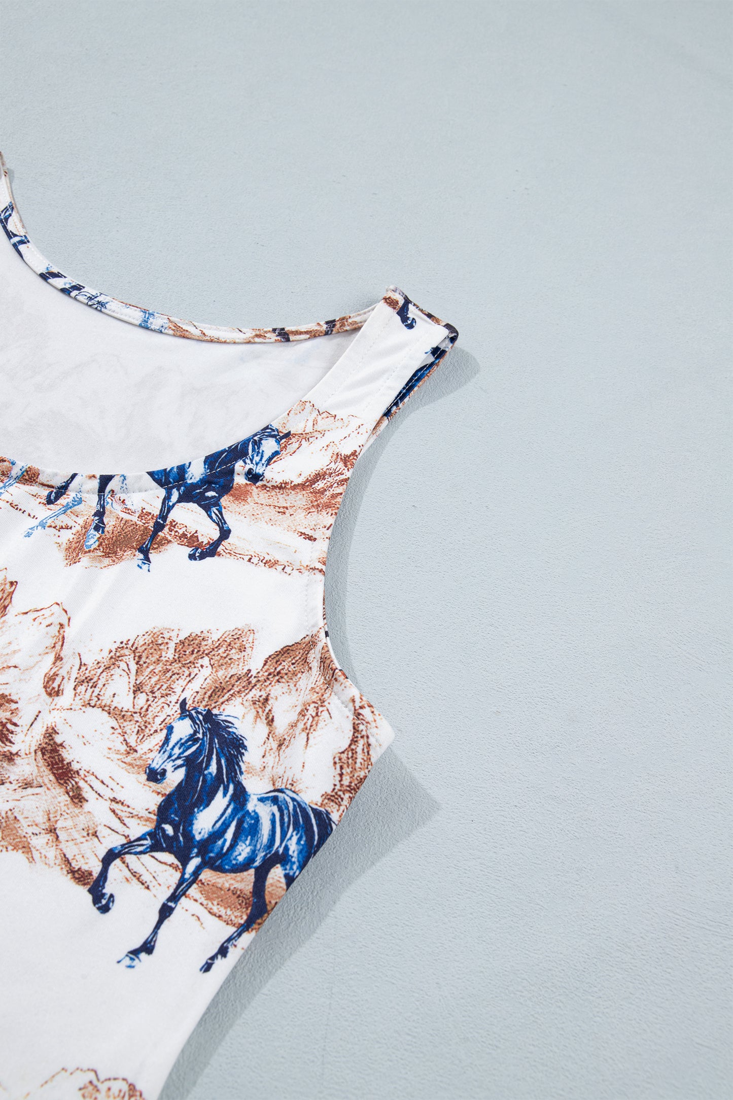 Brown Horse Hat Western Slim Tank Top-Tops/Tank Tops-[Adult]-[Female]-2022 Online Blue Zone Planet
