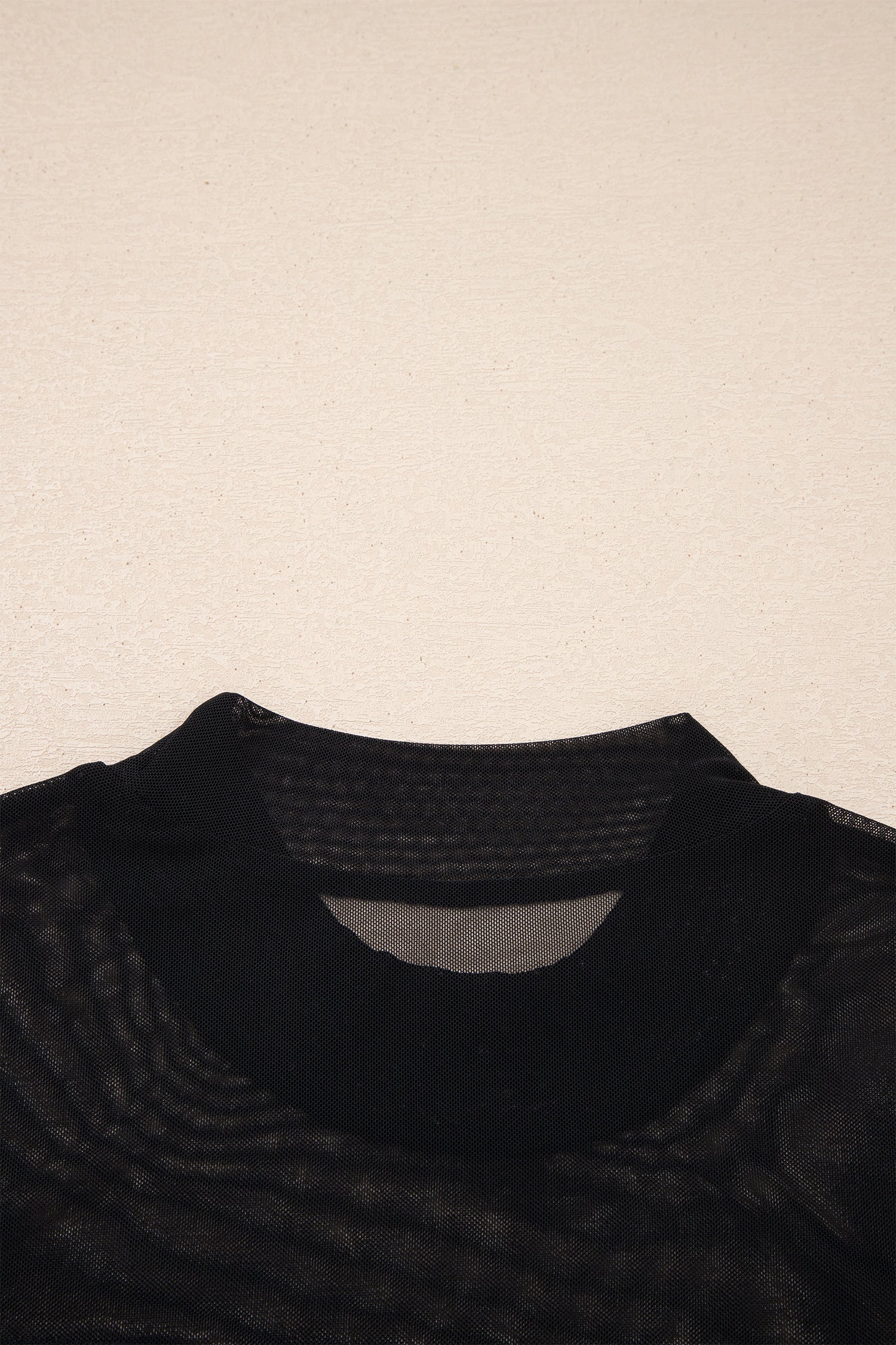 Black Sheer Mesh Patchwork Cap Sleeve T Shirt-Tops/Tops & Tees-[Adult]-[Female]-2022 Online Blue Zone Planet