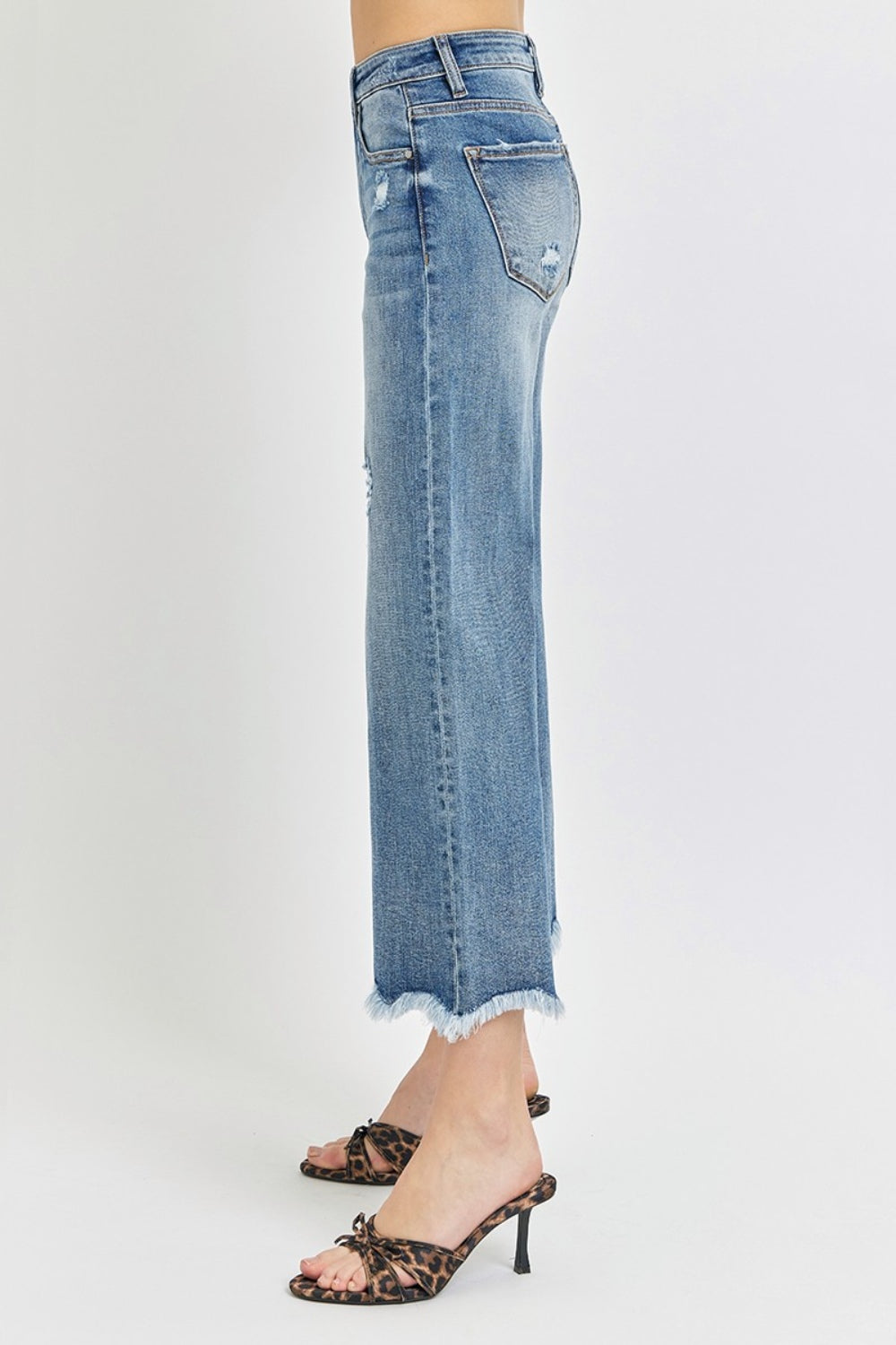 Risen High Rise Cropped Flare Jeans-BOTTOMS SIZES SMALL MEDIUM LARGE-[Adult]-[Female]-2022 Online Blue Zone Planet