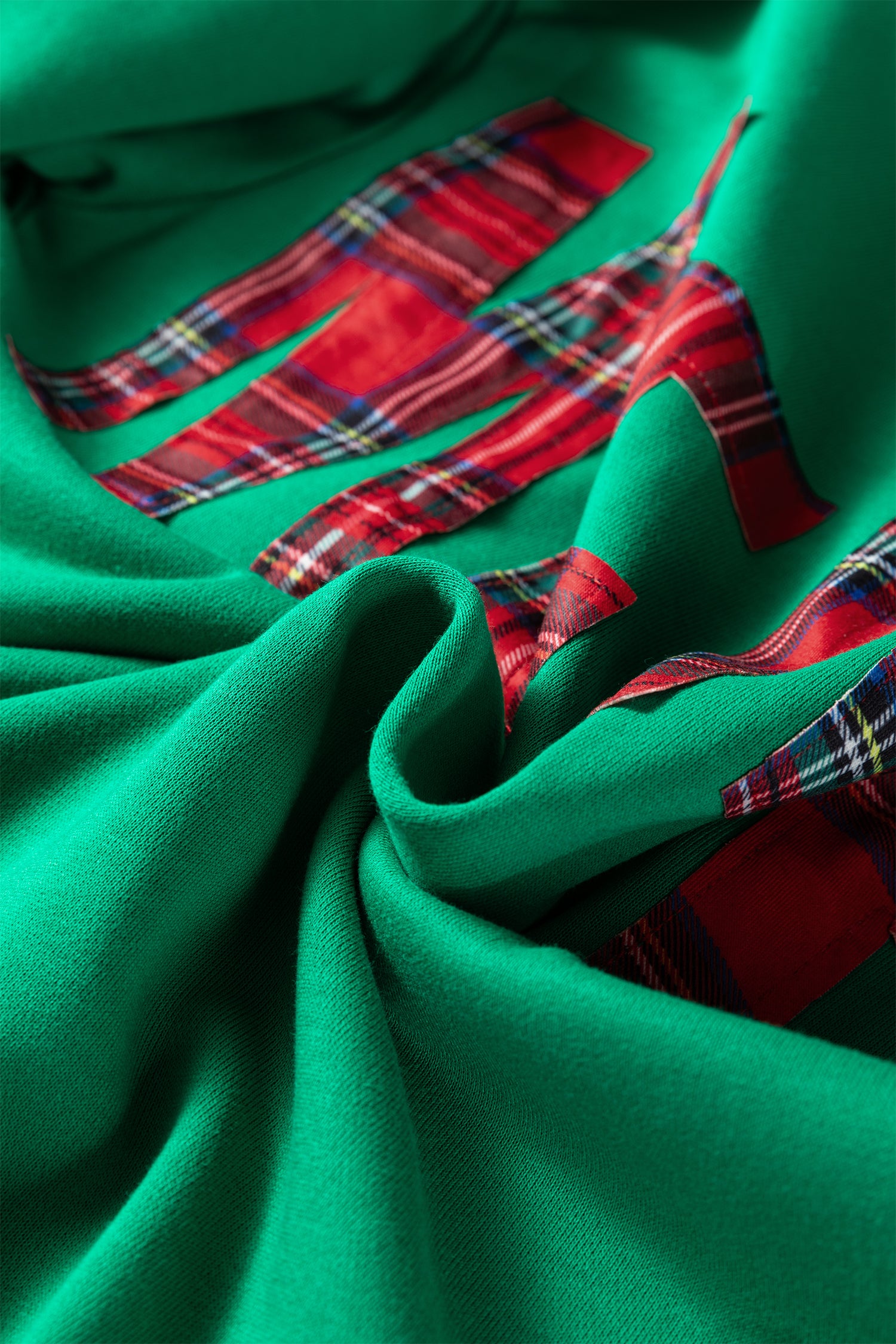 Sea Green Plaid MERRY Christmas Vacation Sweatshirt-Tops/Sweatshirts & Hoodies-[Adult]-[Female]-2022 Online Blue Zone Planet