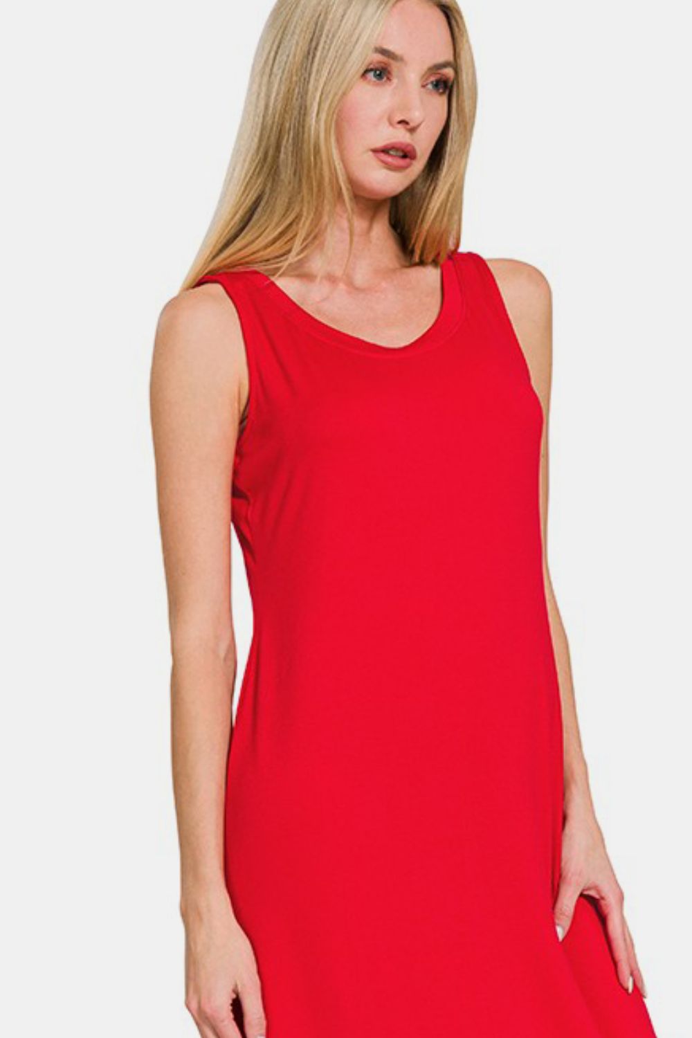 Zenana Scoop Neck Wide Strap Tank Dress-TOPS / DRESSES-[Adult]-[Female]-2022 Online Blue Zone Planet