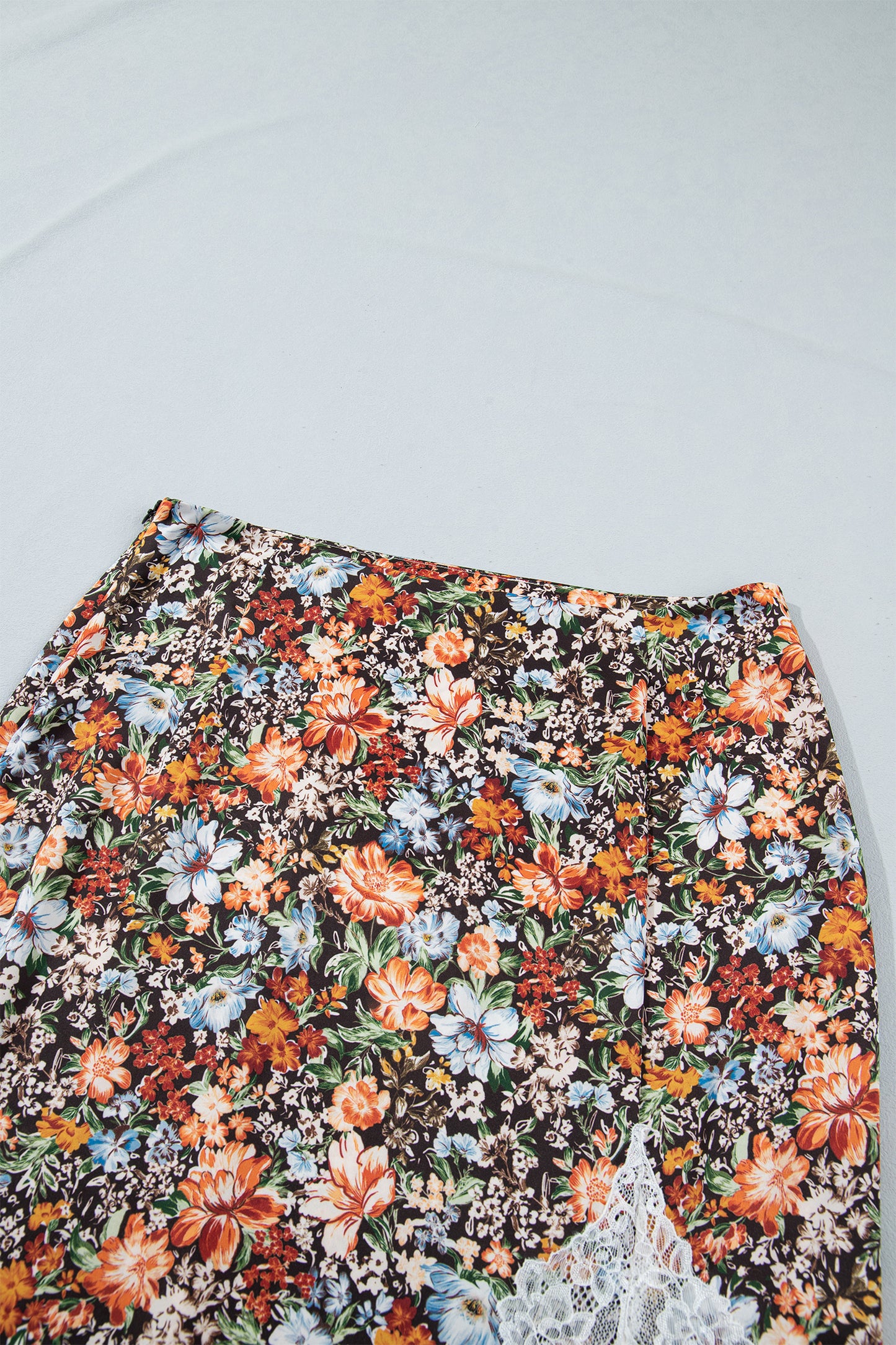 Multicolour Cheetah Print Trim Split Long Western Skirt