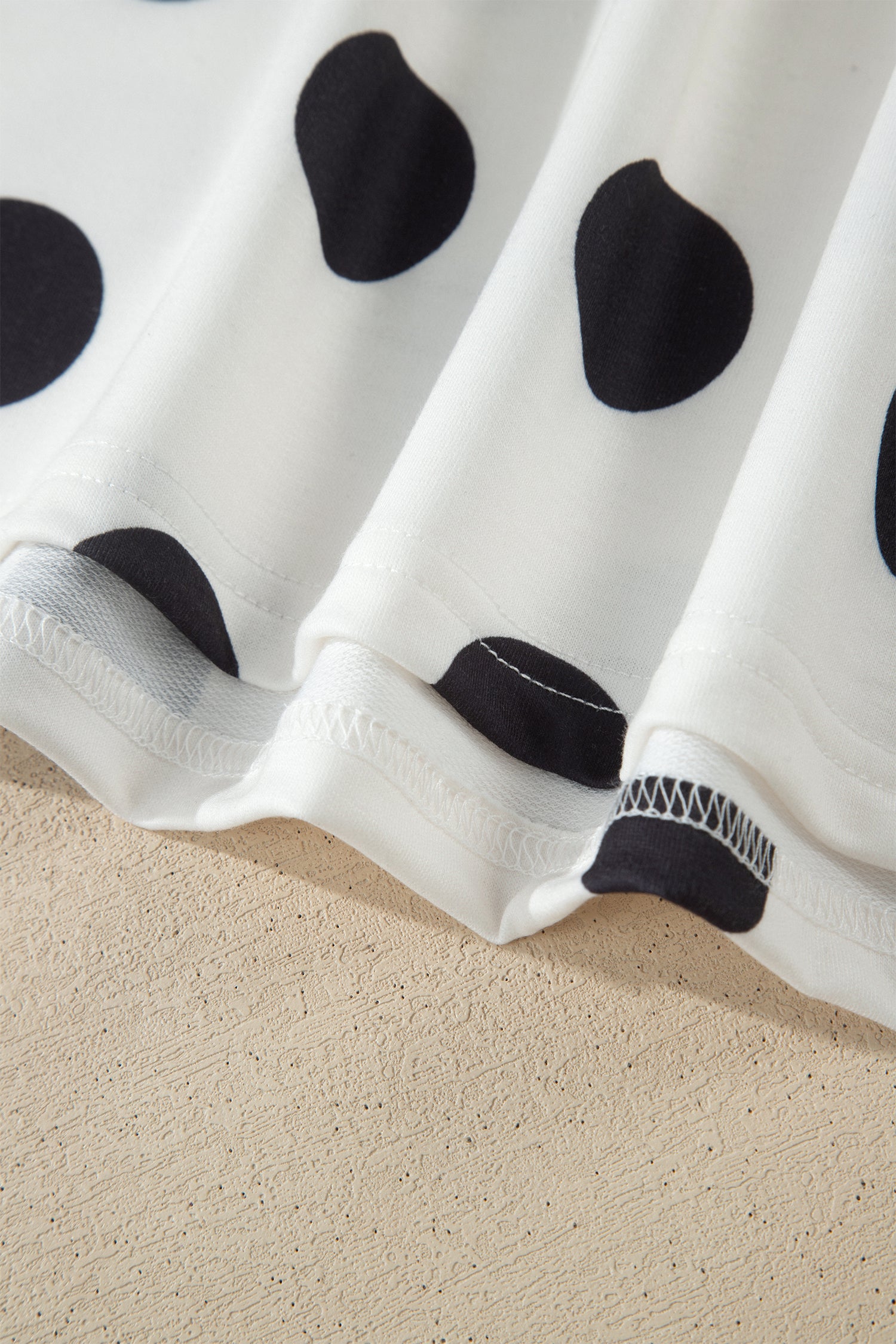 White Polka Dot Short Sleeve Top Casual Skort 2pcs Outfit-Two Piece Sets/Two Piece Dresses-[Adult]-[Female]-2022 Online Blue Zone Planet