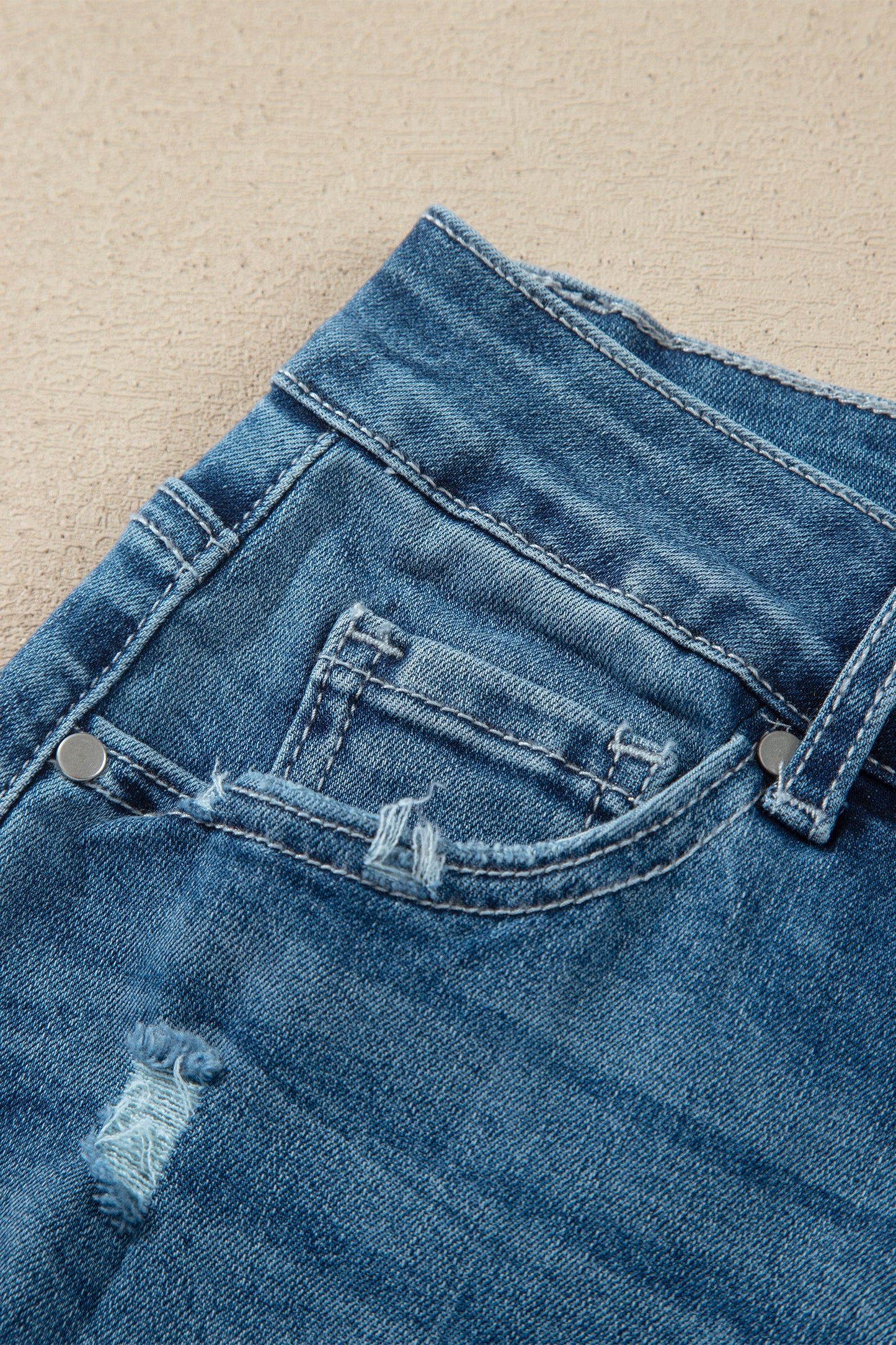 Ashleigh Blue High Waist Frayed Hem Flare Jeans-Bottoms/Jeans-[Adult]-[Female]-2022 Online Blue Zone Planet