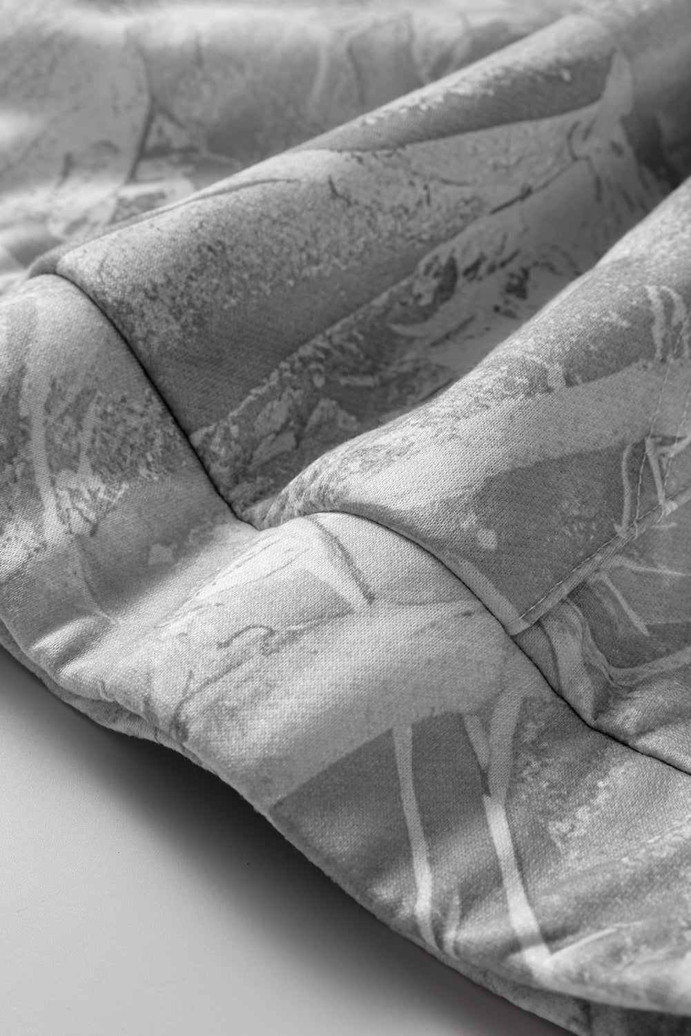 Gray Camouflage Woodland Print Oversized Sporty Hoodie-Tops / Dresses-[Adult]-[Female]-2022 Online Blue Zone Planet