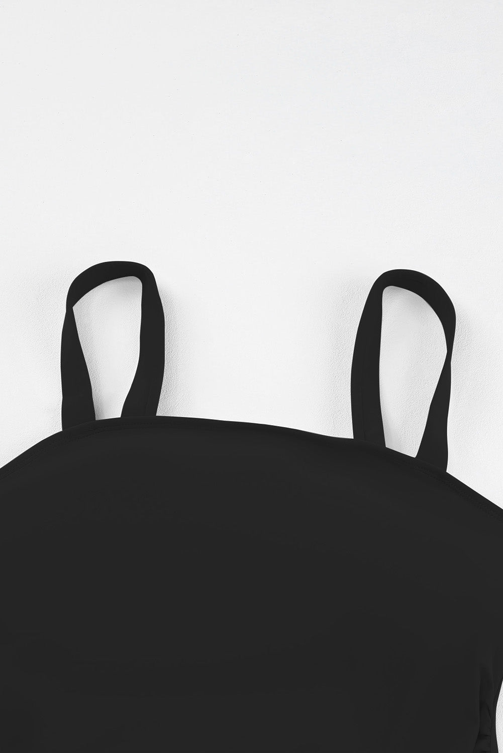 Blue Zone Planet | Black Solid Square Neck Sleeveless Tankini Swimsuit-TOPS / DRESSES-[Adult]-[Female]-2022 Online Blue Zone Planet