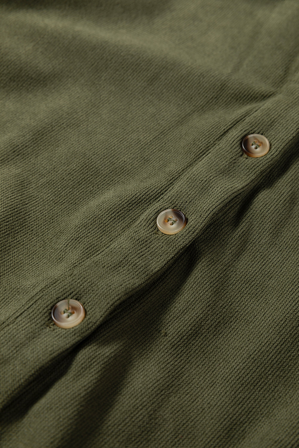 Vineyard Green Corduroy Half Button Collared Long Sleeve Mini Dress-Dresses/Mini Dresses-[Adult]-[Female]-2022 Online Blue Zone Planet