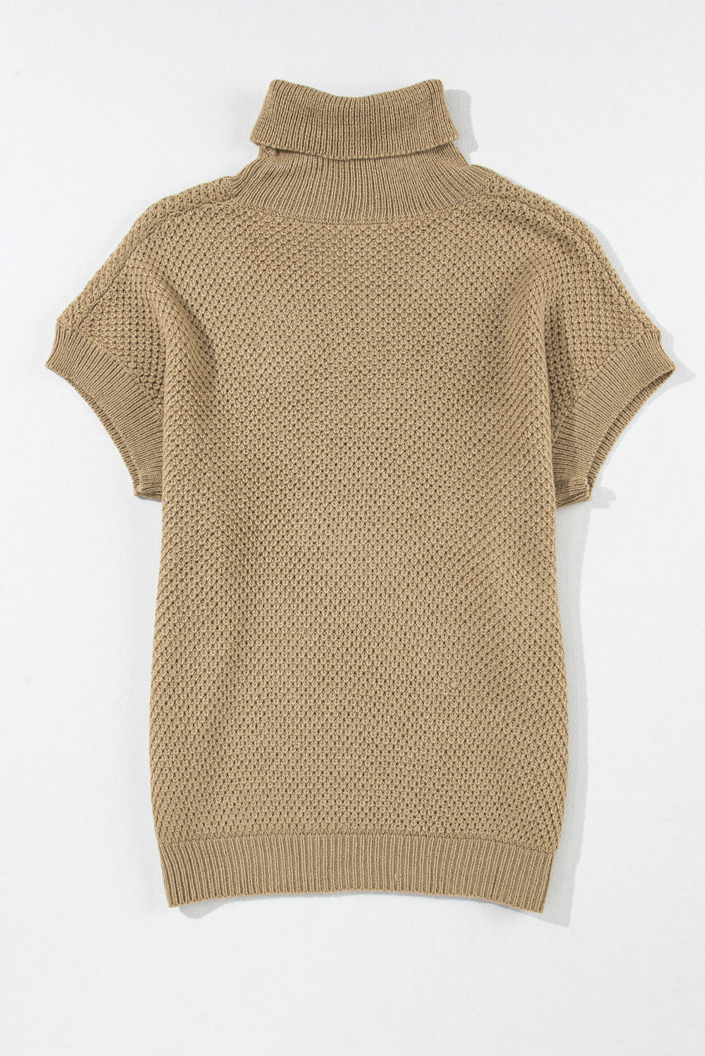 Blue Zone Planet | Solid Color Turtleneck Short Sleeve Sweater-TOPS / DRESSES-[Adult]-[Female]-2022 Online Blue Zone Planet