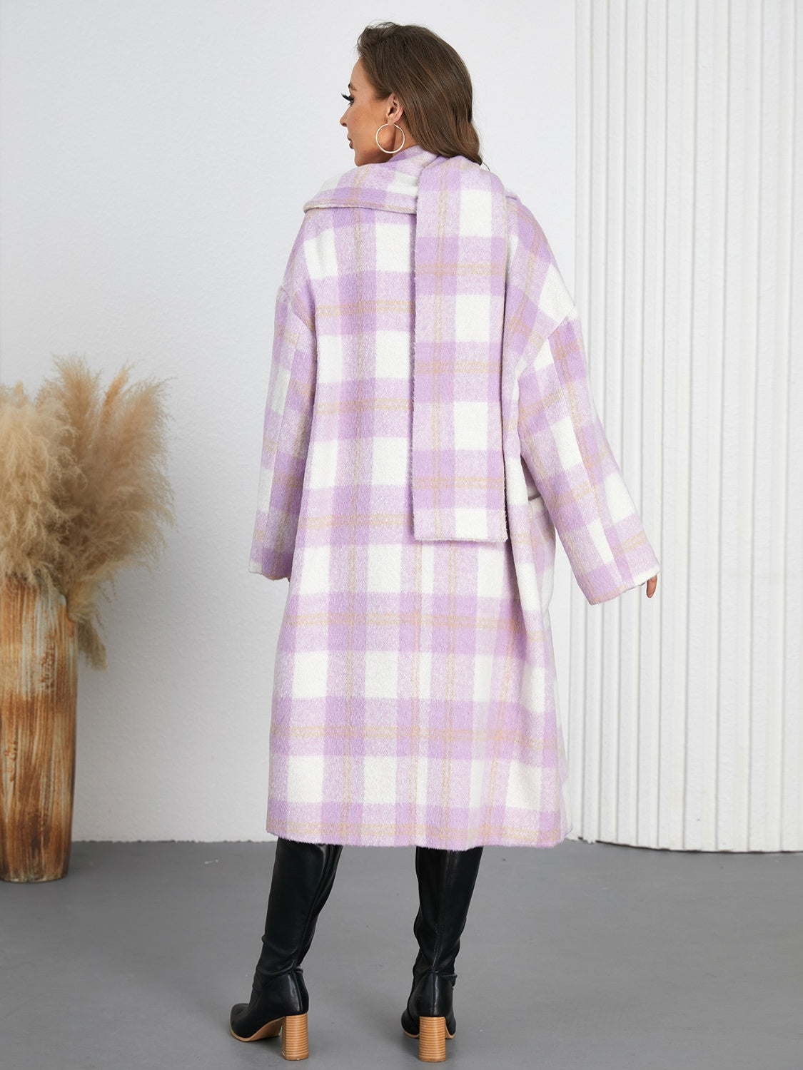 Blue Zone Planet | Plaid Button Up Long Sleeve Coat-TOPS / DRESSES-[Adult]-[Female]-2022 Online Blue Zone Planet