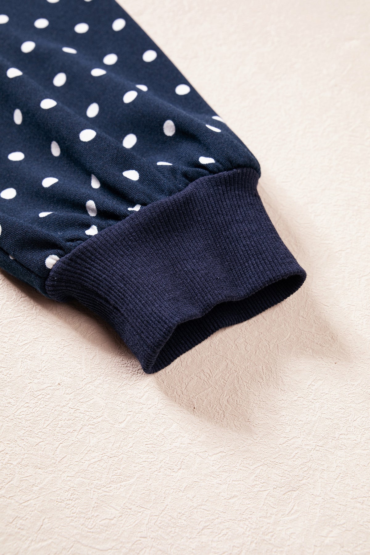Brown Polka Dot Drawstring Wide Leg Long Sleeve Top Pant Set-Two Piece Sets/Pant Sets-[Adult]-[Female]-2022 Online Blue Zone Planet