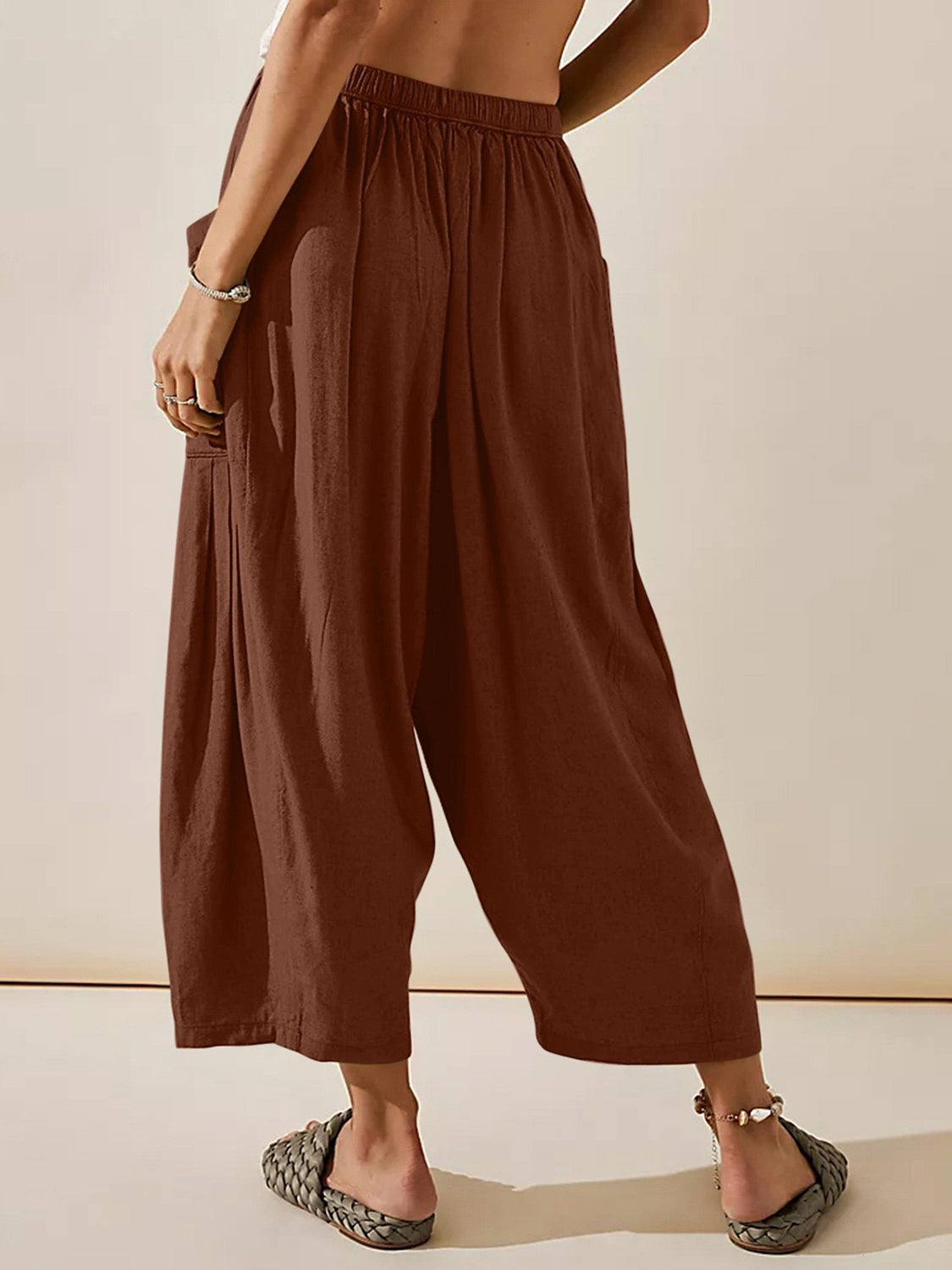 Full Size Wide Leg Pants with Pockets-BOTTOMS SIZES SMALL MEDIUM LARGE-[Adult]-[Female]-2022 Online Blue Zone Planet