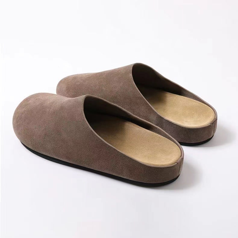 Blue Zone Planet | Suede Round Toe Slip-Ons-SHOES-[Adult]-[Female]-2022 Online Blue Zone Planet