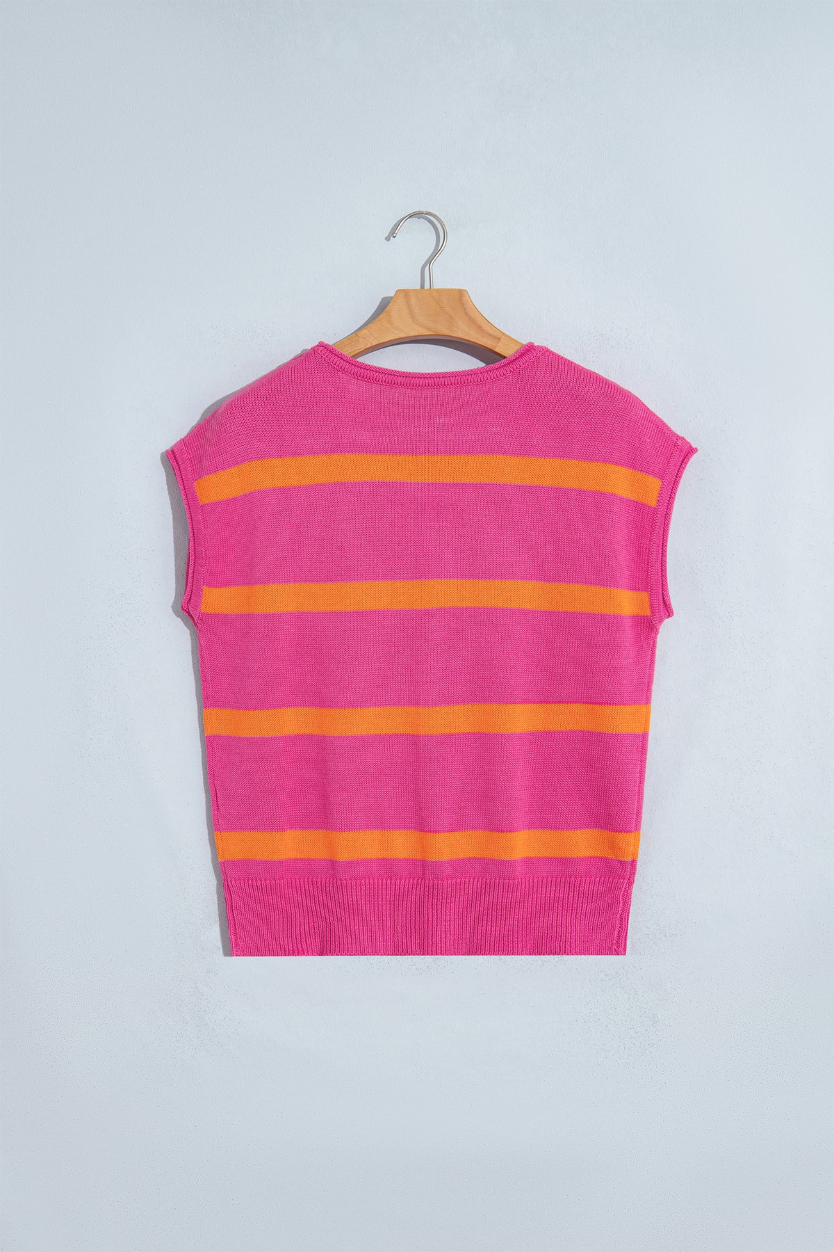 Rose Stripe Knit Western Short Sleeve Sweater-TOPS / DRESSES-[Adult]-[Female]-2022 Online Blue Zone Planet