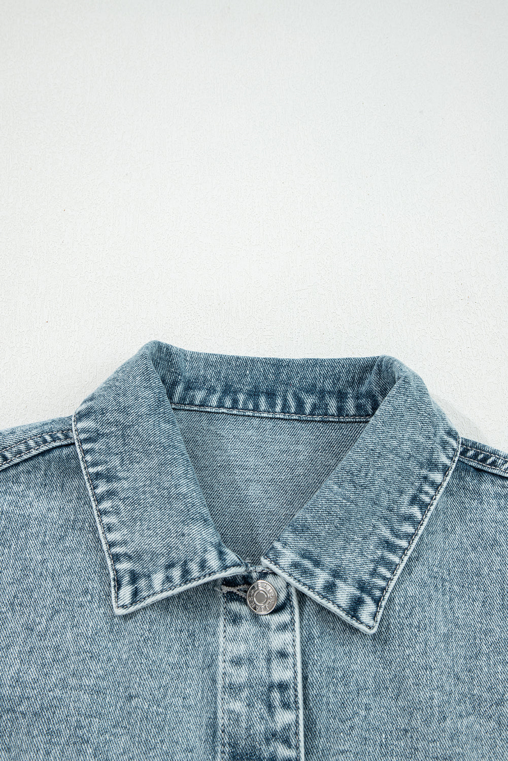 Myosotis Button Flap Pocket Frayed Detail Denim Vest-Outerwear/Vests-[Adult]-[Female]-2022 Online Blue Zone Planet