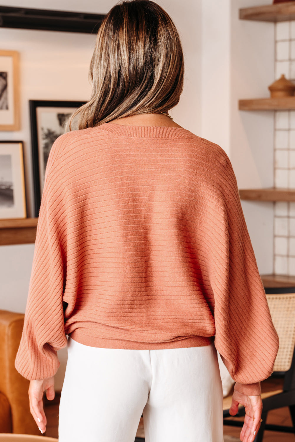 Apricot Pink Wide Rib Knit Button Front Dolman Sleeve Sweater Cardigan-TOPS / DRESSES-[Adult]-[Female]-2022 Online Blue Zone Planet