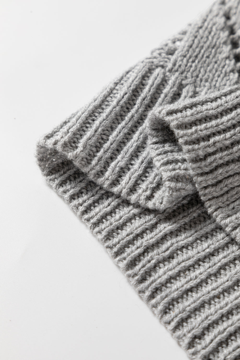 Gray Hollow-out Openwork Knit Cardigan-Sweaters & Cardigans/Cardigans-[Adult]-[Female]-2022 Online Blue Zone Planet
