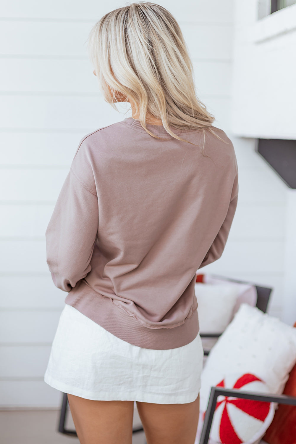 Dark Khaki GOBBLE Letter Graphic Thanksgiving Shift Sweatshirt-Tops/Sweatshirts & Hoodies-[Adult]-[Female]-2022 Online Blue Zone Planet